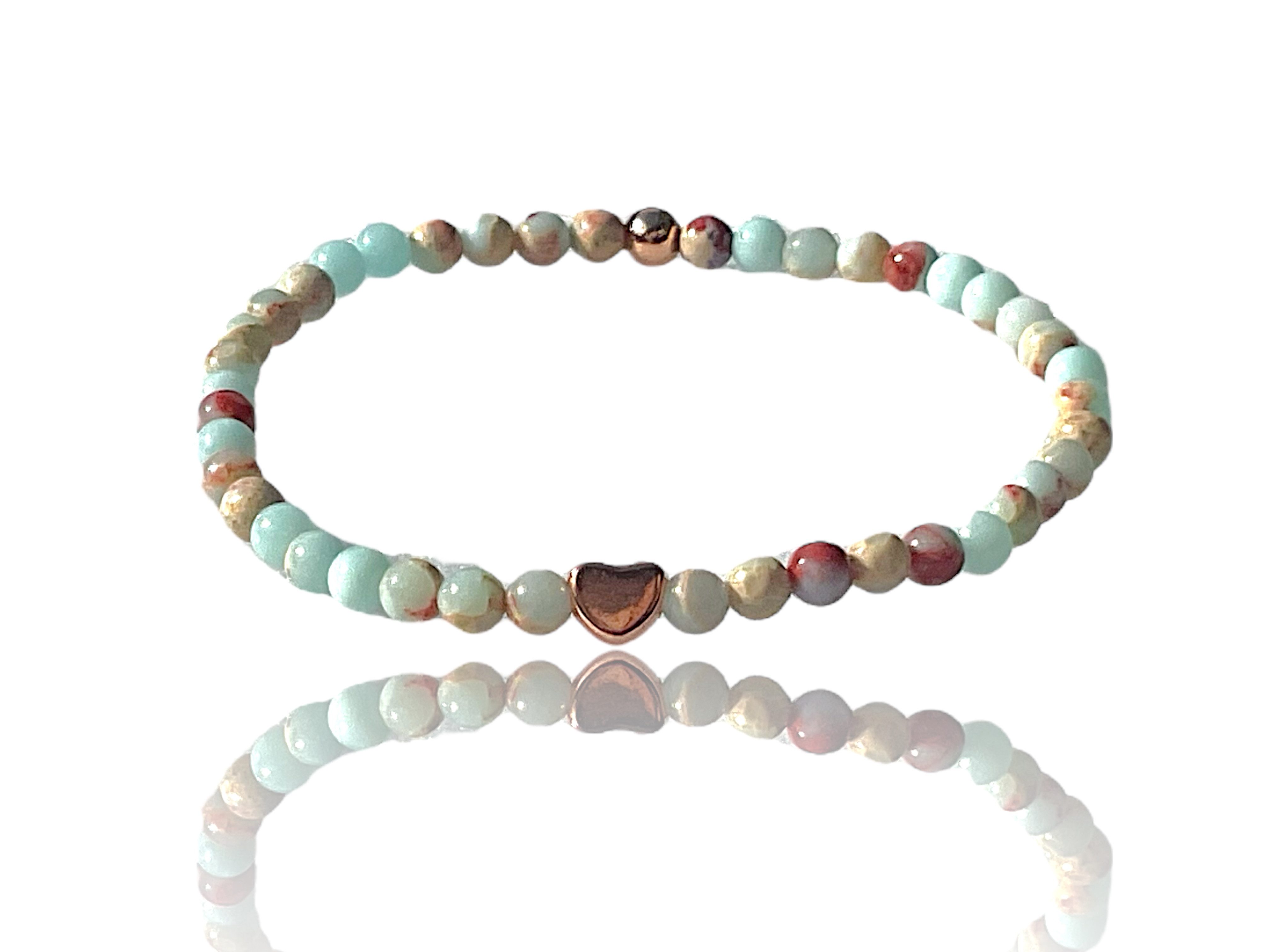 Steinfixx® Perlenarmband Shoushan Stone mit rosèplattierten Elementen, Häma günstig online kaufen