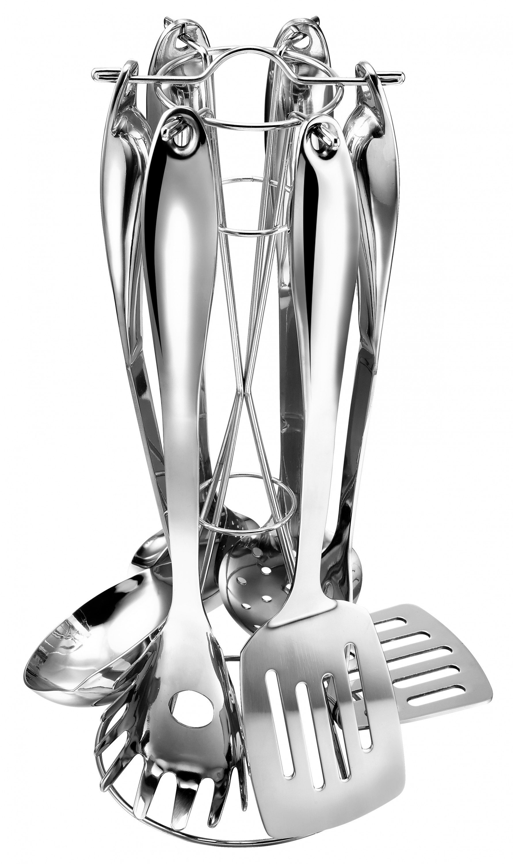 Kopf Kochbesteck-Set Merkur, Küchenhelfer Set, 7-teilig, inkl. Aufsteller, Edelstahl, Kellen Set. Reduzierter Preis € 39,99. Unverbindliche Preisempfehlung € 69,90