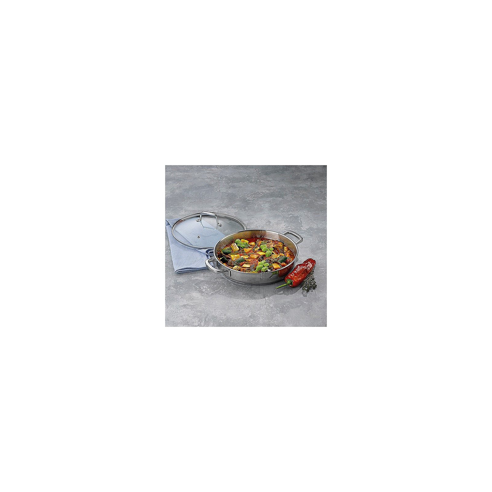 kela Bratpfanne Flavoria, Edelstahl 18, 10, Allherdboden, Glasdeckel mit Auslassventil, Innenskala, bis 180°C