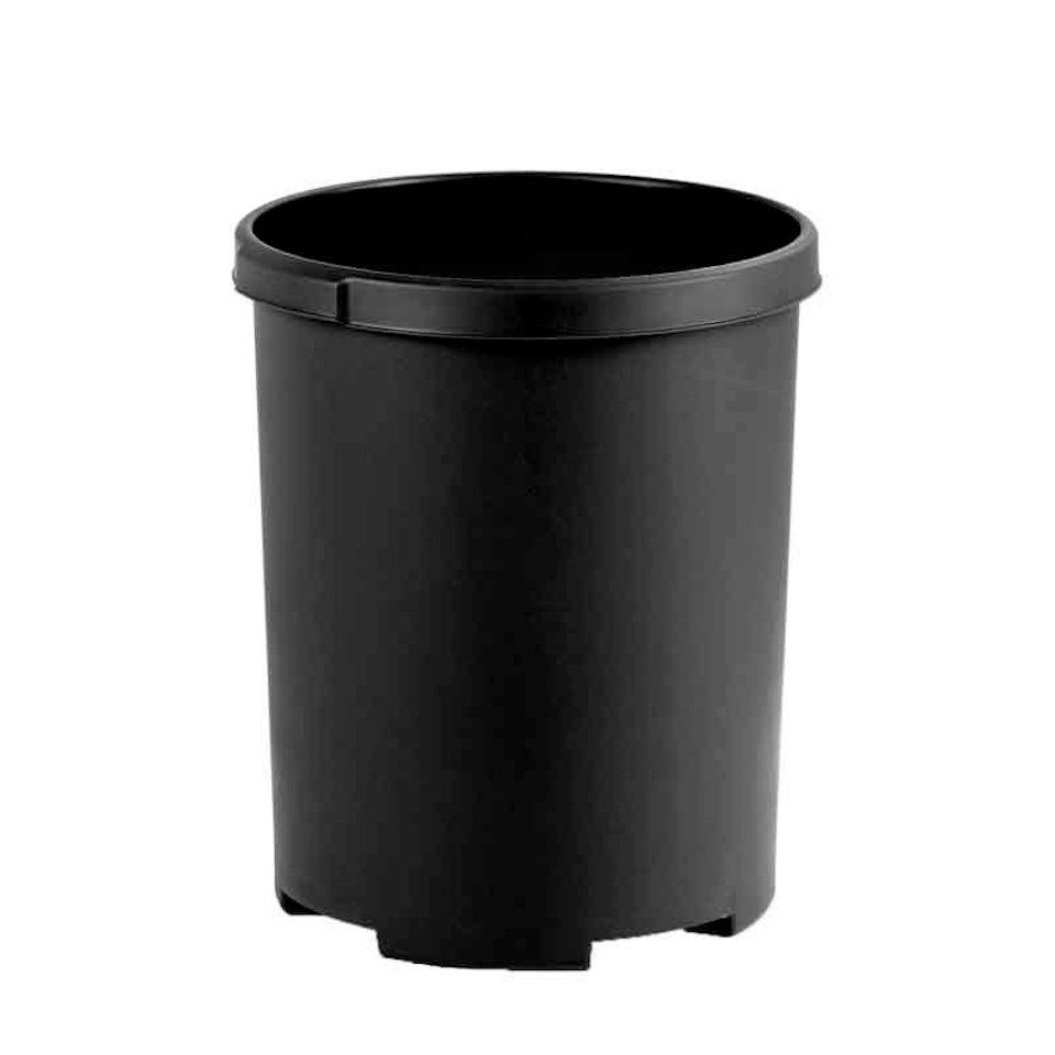 PROREGAL® Papierkorb Praktischer runder Kunststoff Papierkorb, 50L,  Grau Schwarz