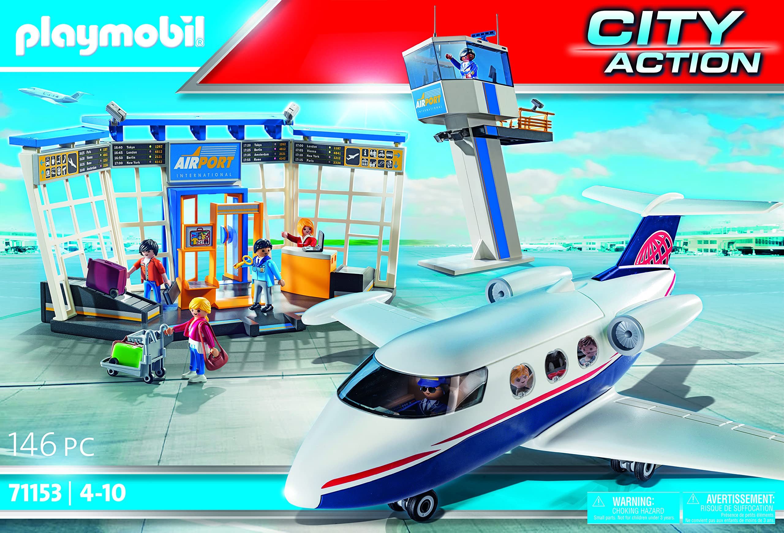 Playmobil® Spielwelt City Action Flughafen mit Flugzeug und Tower 71153, (146-tlg), PLAYMOBIL City Action Spielset