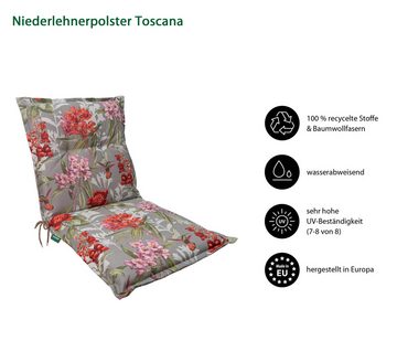 Dehner Polsterauflage Toscana, Baumwolle/Polyester, ca. 50 x 52 x 50 cm, Stuhlkissen wasserabweisend, Polster für Gartenstühle