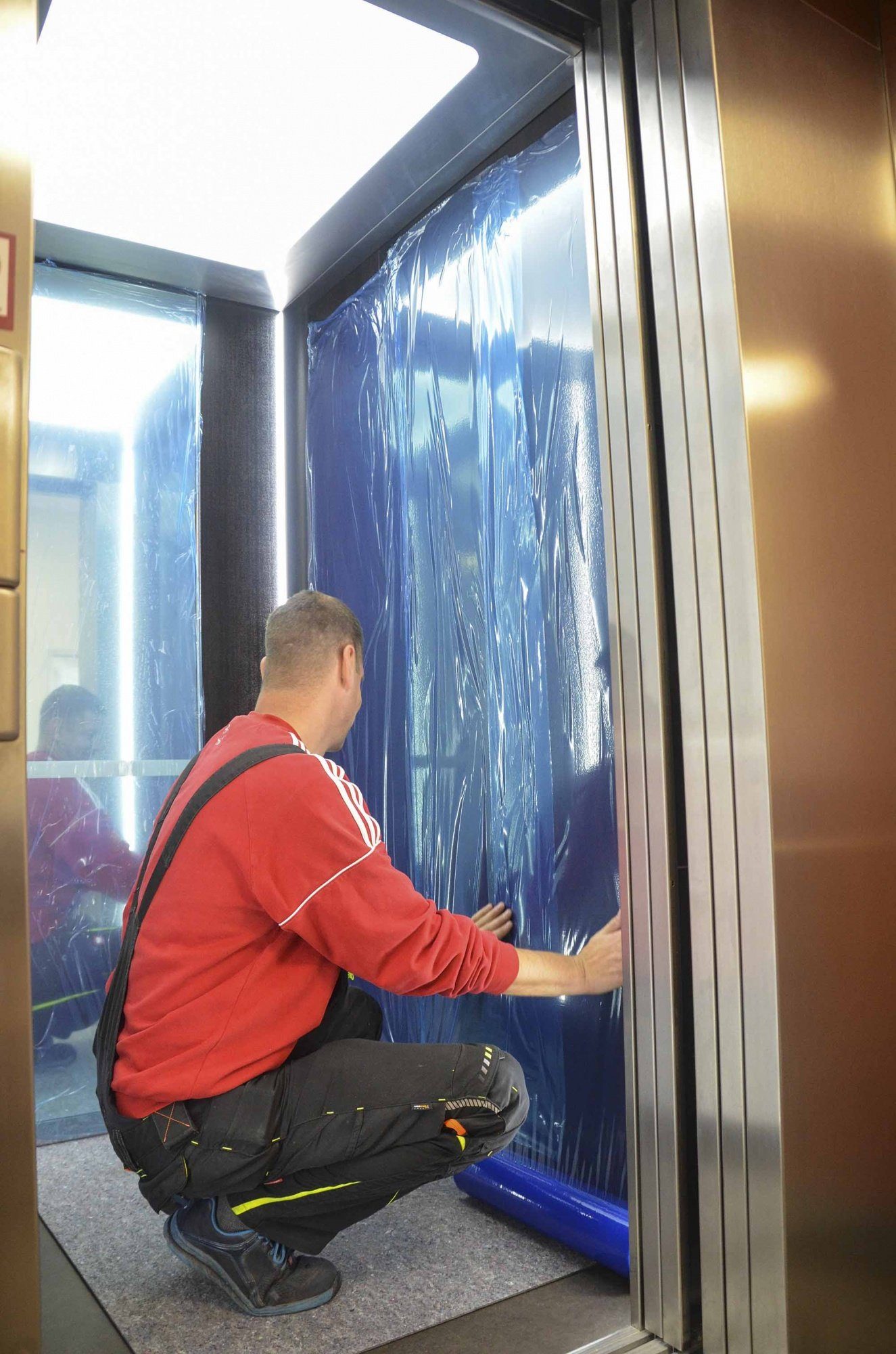 Fensterfolie Schutzfolie selbstklebend für Glas 50cm 100m, blau x Fenster Spiegel Scorprotect®