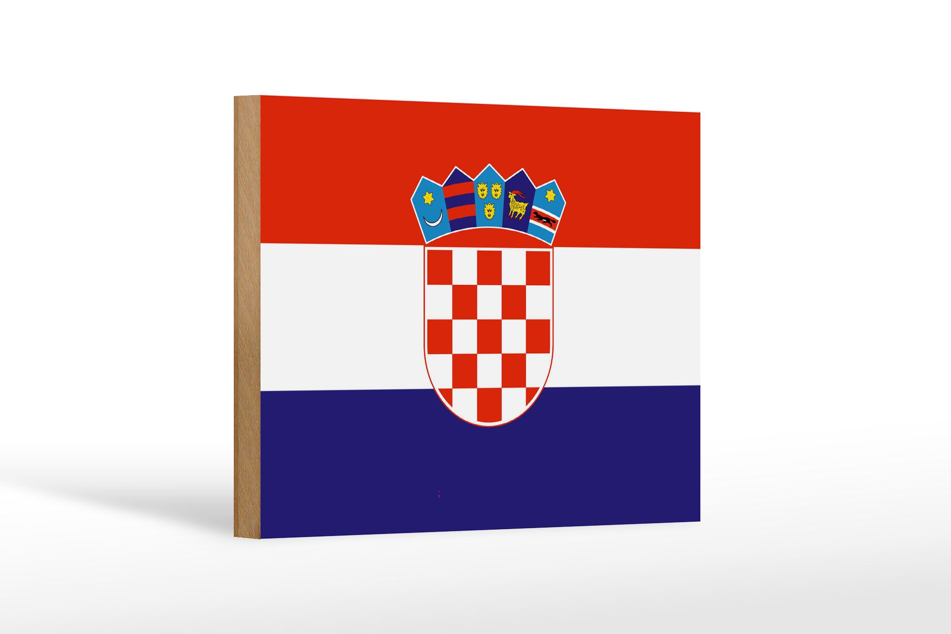 Holzbild Flagge Kroatiens 18x12 cm Flag of Croatia