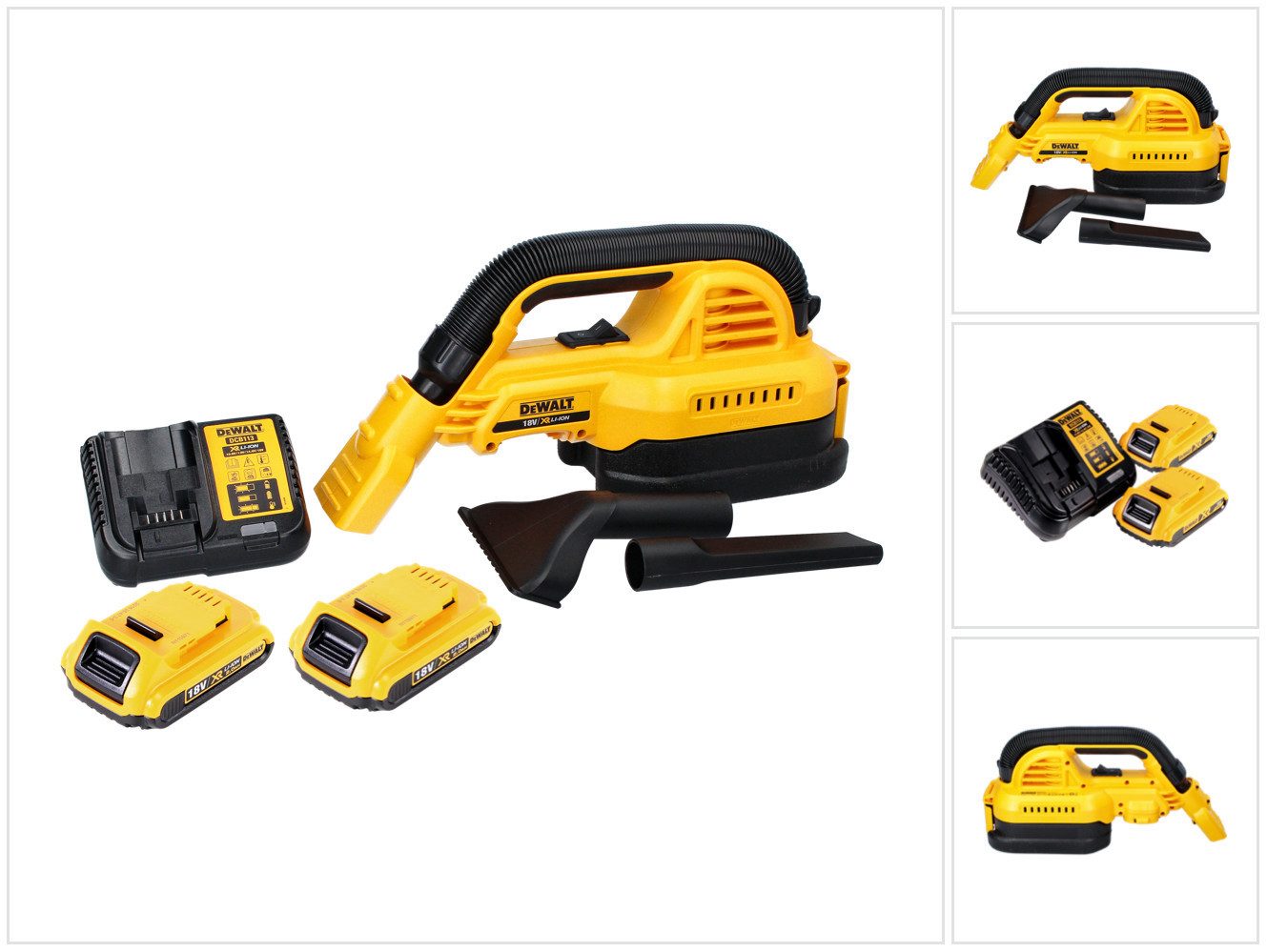 DeWalt Akku-Handstaubsauger DCV 517 D2 Akku Handstaubsauger 18 V 1,9 L + 2x Akku 2,0 Ah + Ladeger