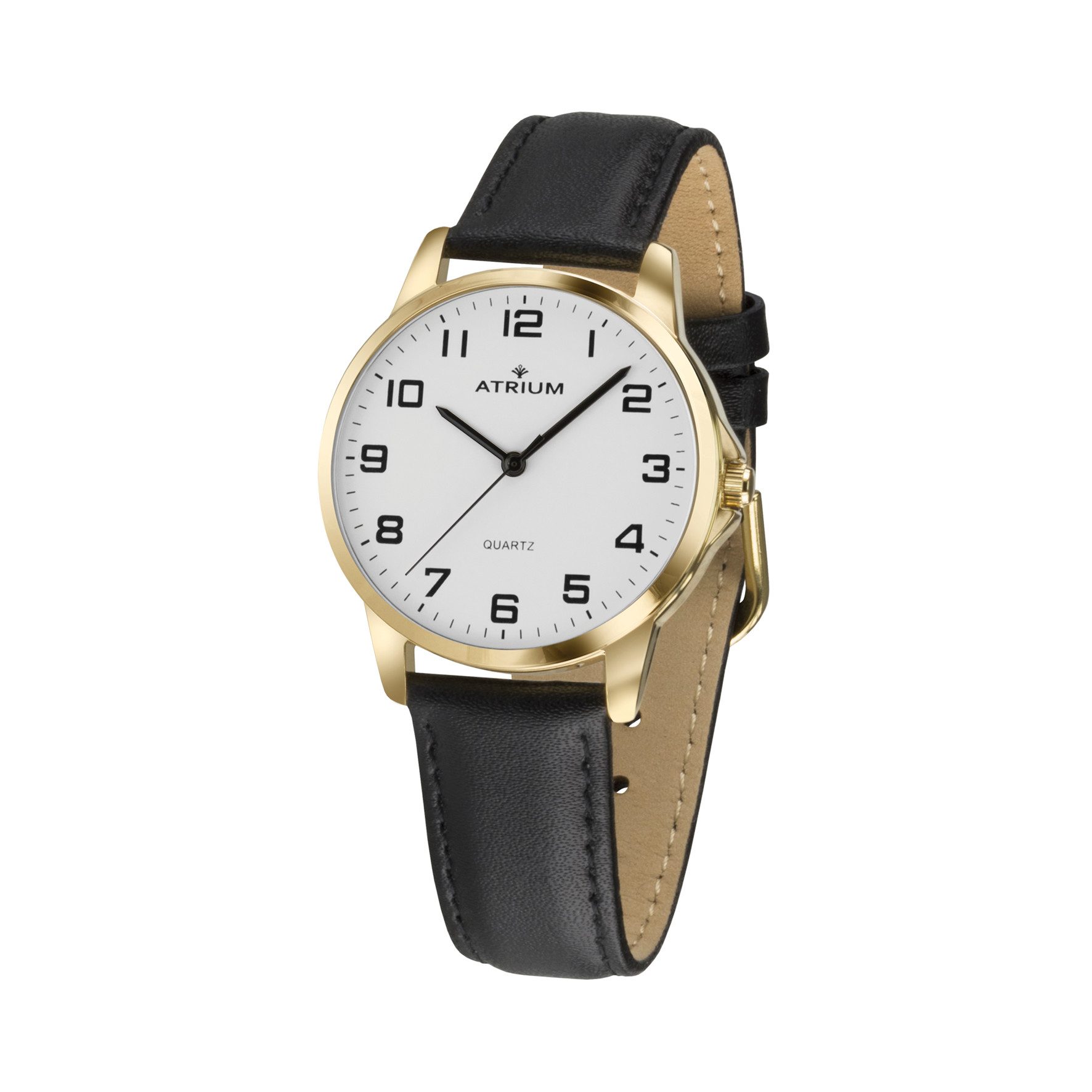 Atrium Quarzuhr A37 Damen Armbanduhr Lederband, analog klassisch schlicht modern deutlich Geschenk Ø 27 mm