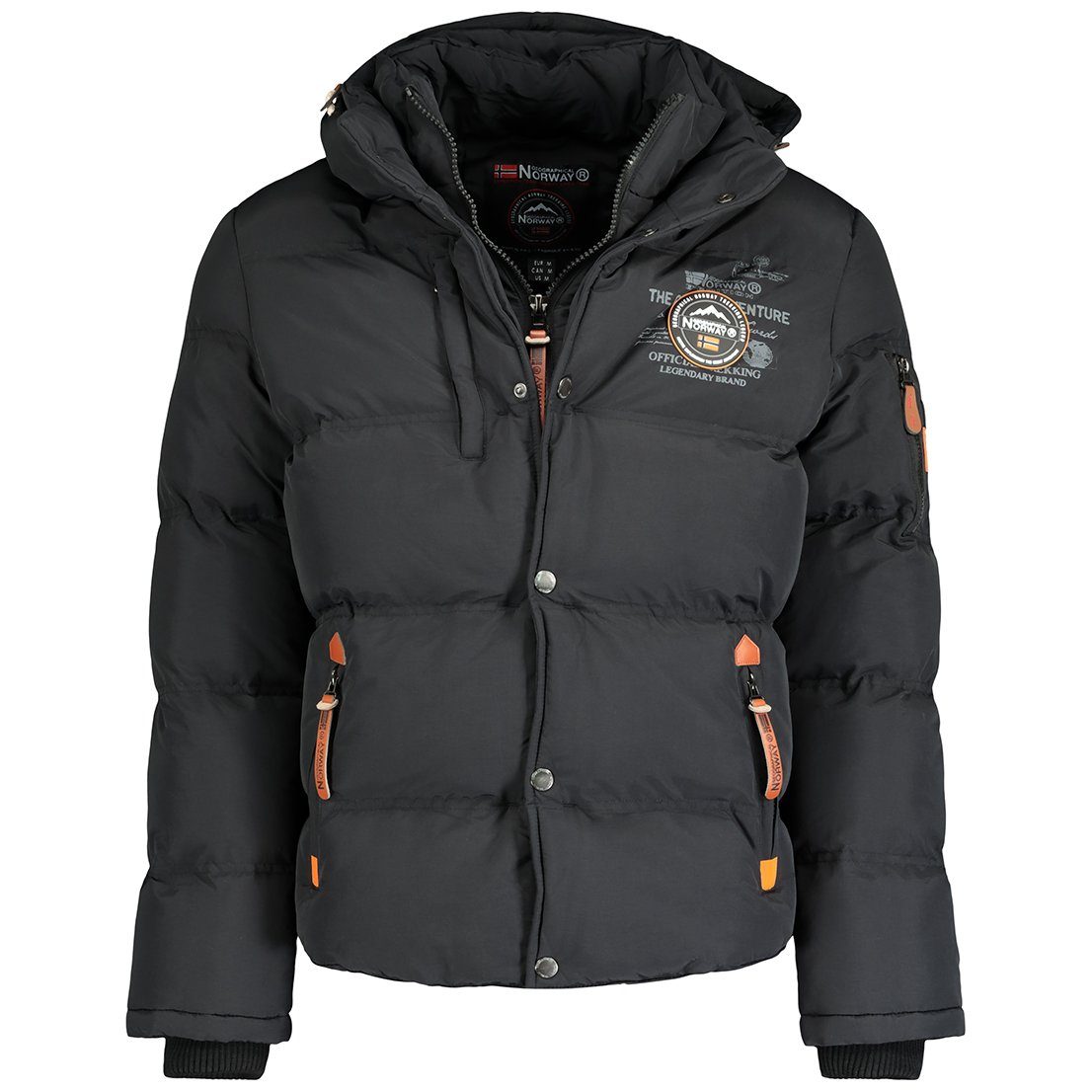 Geographical Norway Winterjacke Herren Outdoor Jacke brverveine (Packung, 1-St., Geographical norway) Mit Kapuze Schwarz