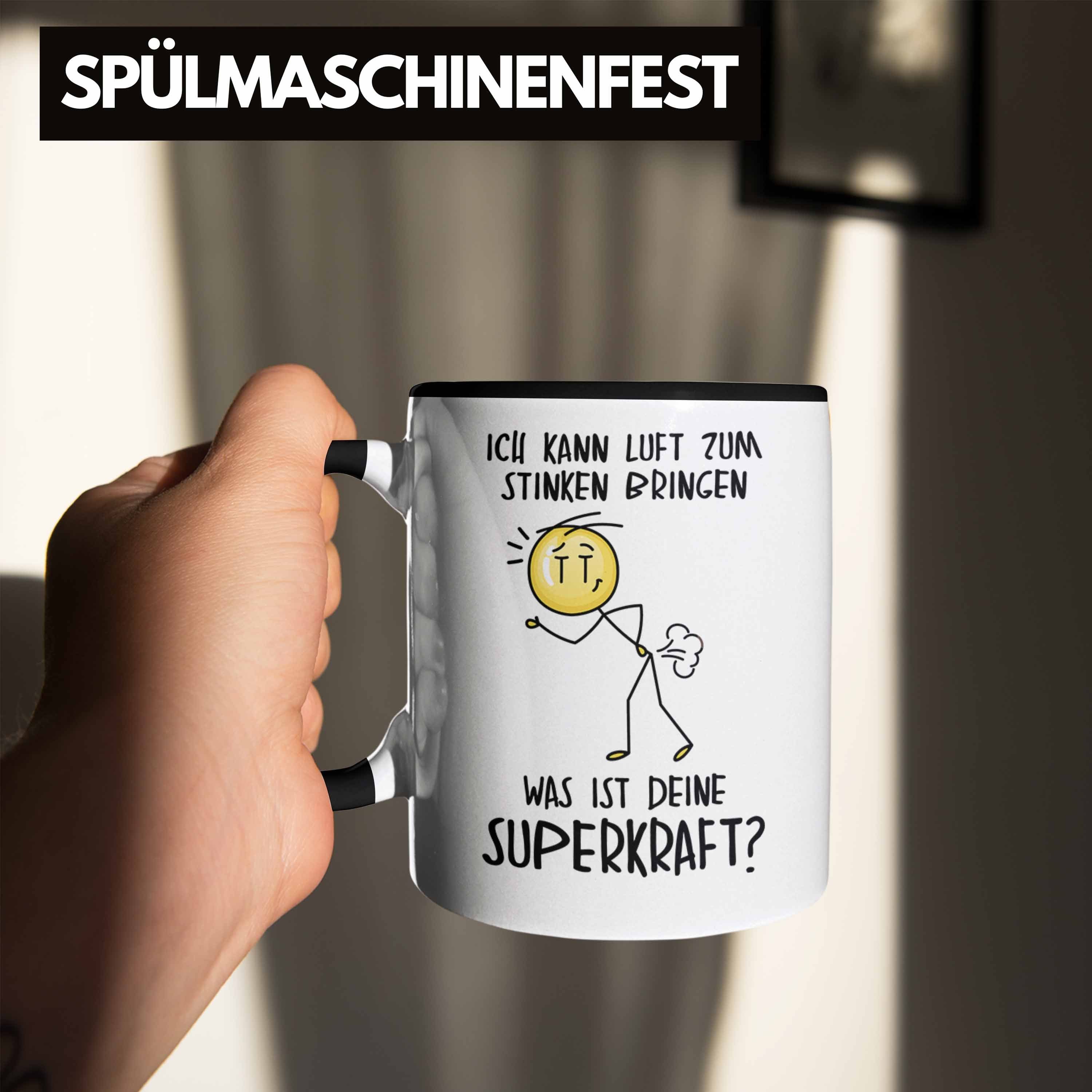 Trendation Tasse Furzen Tasse Lustig Schwarz Grafik Geschenk Geschenkidee Spruch Pupsen Pupsen