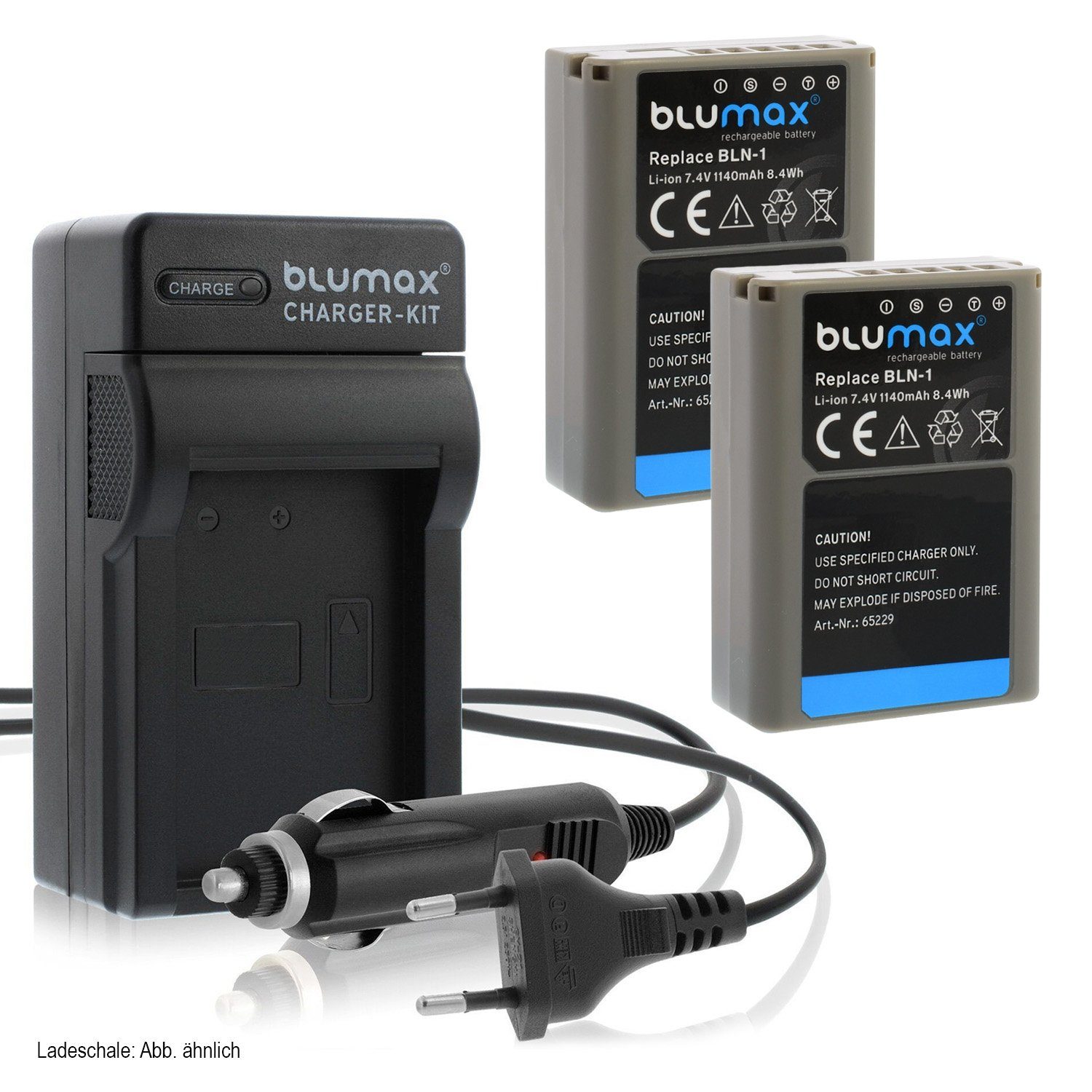 Blumax Set mit Lader für Olympus BLN-1 OM-D E-M1 1140 mAh Kamera-Akku