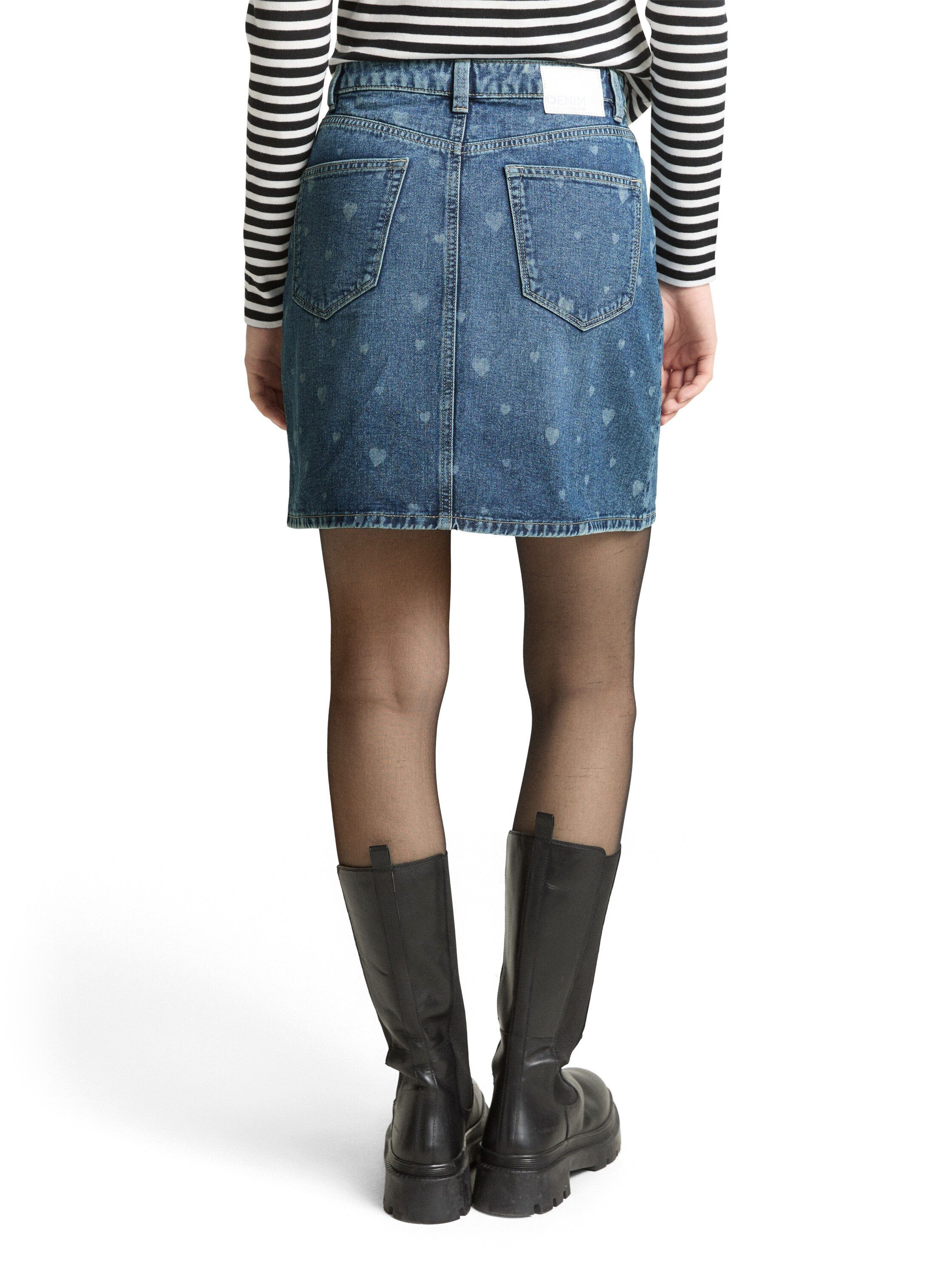 TOM TAILOR Denim Jeansrock mit All-Over Print günstig online kaufen
