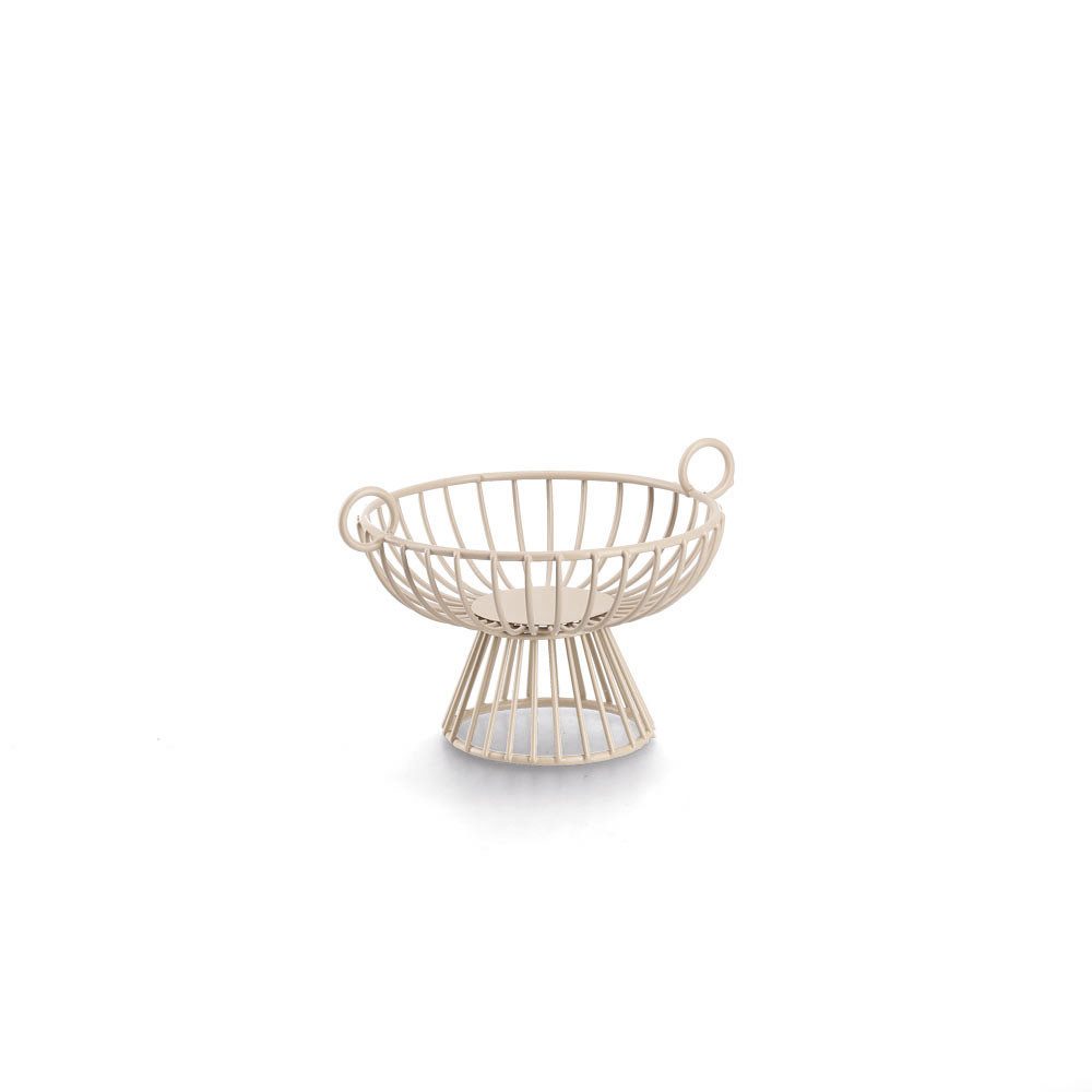 Zeller Present Aufbewahrungskorb Obstkorb, Metall, beige