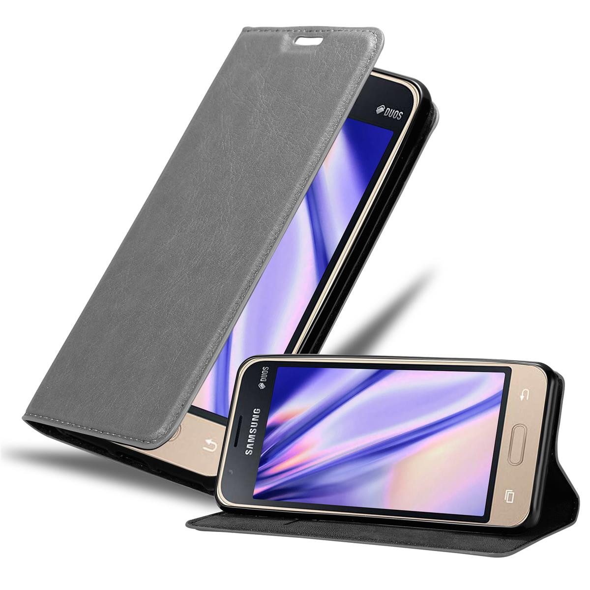 Cadorabo Handyhülle für Samsung Galaxy J1 MINI Hülle Samsung Galaxy J1 MINI, Hülle Schutzhülle mit Standfunktion, Magnetverschluss und Kartenfach