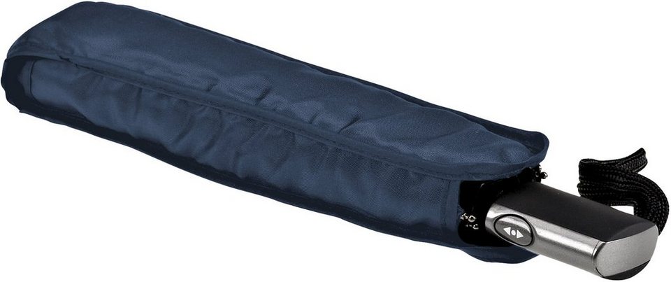 EuroSCHIRM® Taschenregenschirm Automatik 3224, marineblau, extra flach und  leicht