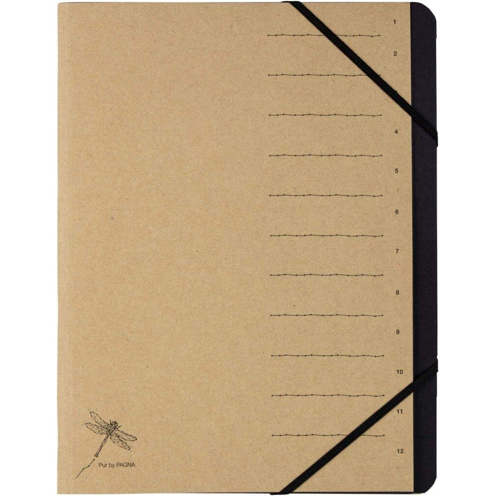 PAGNA Fächermappe Ordnungsmappe Pur 40061-11 12Fächer natur