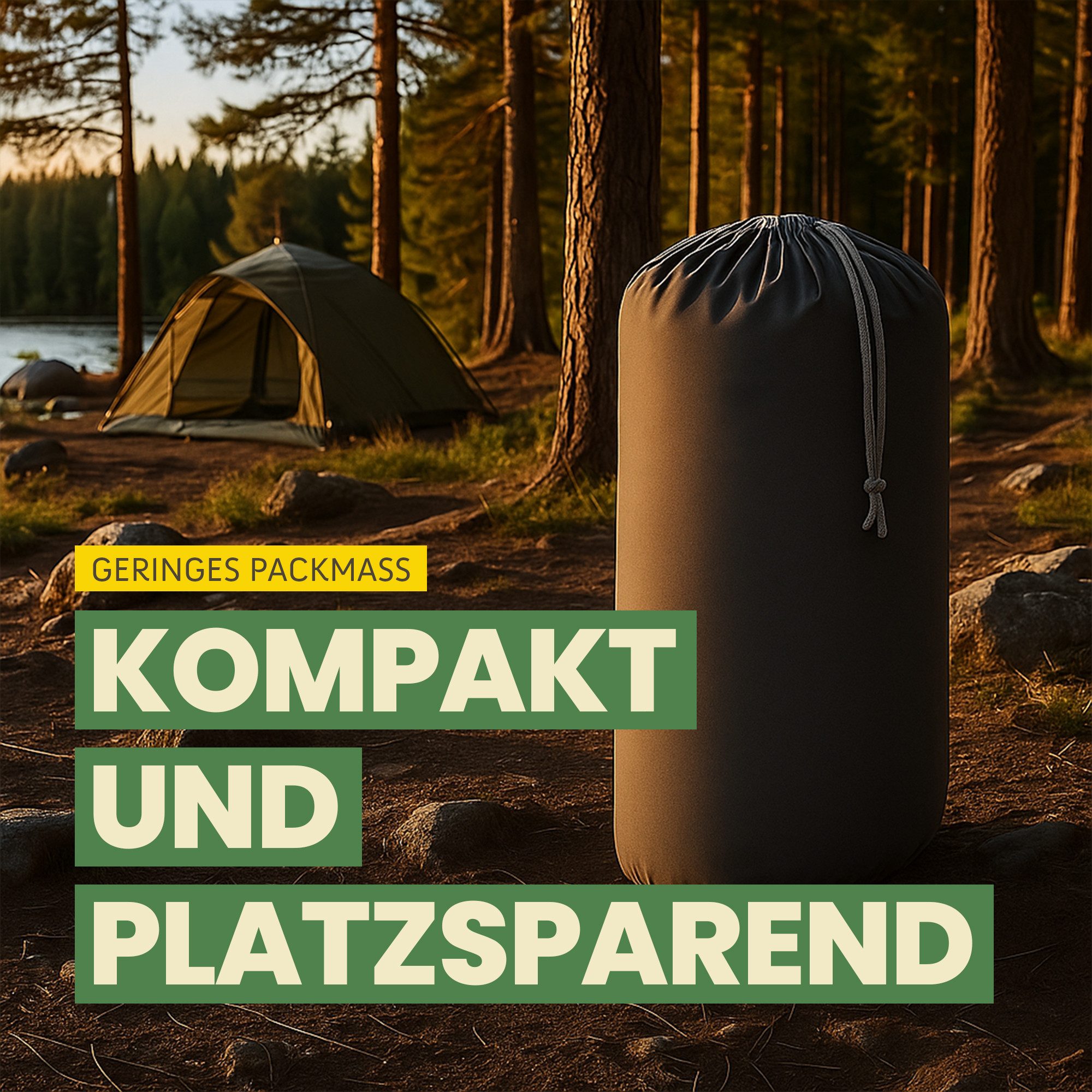 Bestlivings Steppbett + Kopfkissen inkl. Beutel für Reisen/Camping, Füllung: Polyester, Decke 135x200, Kissen 40x80, ohne Bettwäsche nutzbar, 60°C waschbar