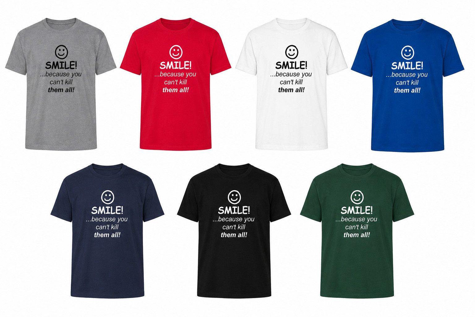 T-Shirt Patch Print Herren T-Shirt SmileKill_H_Tee Humor Freizeit Casual