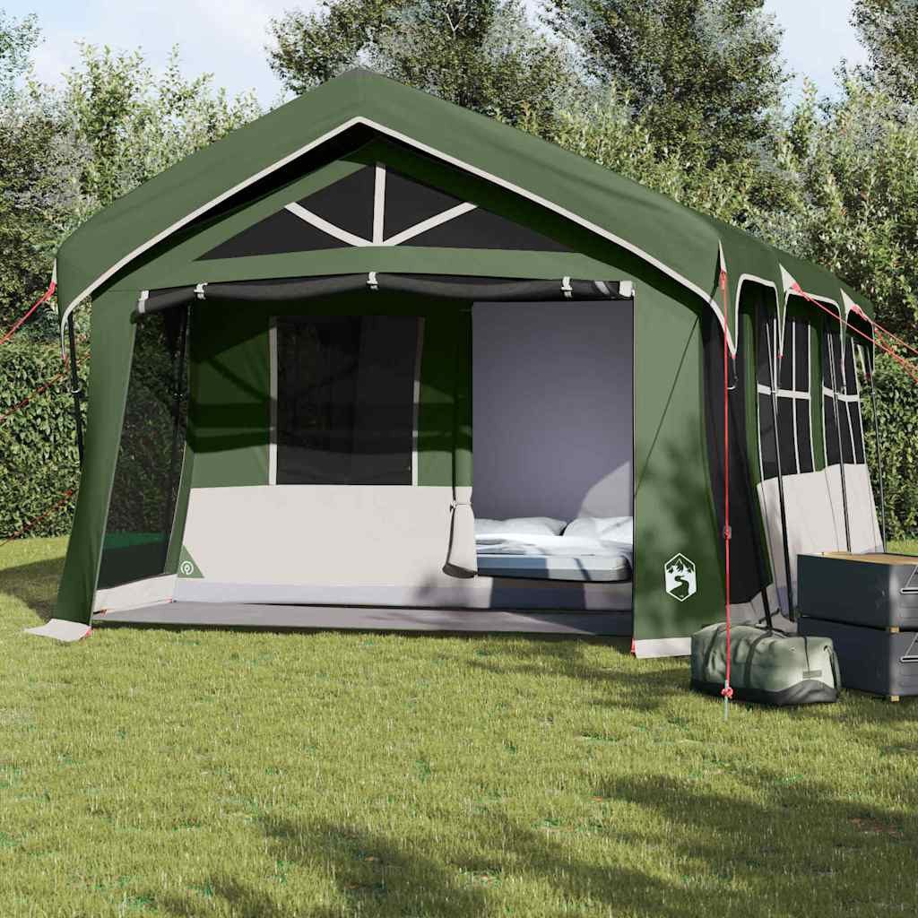 furnicato Faltzelt Wasserdichtes Familienzelt 620x322x240 cm Grün und Weiß für Outdoor, (1 tlg)