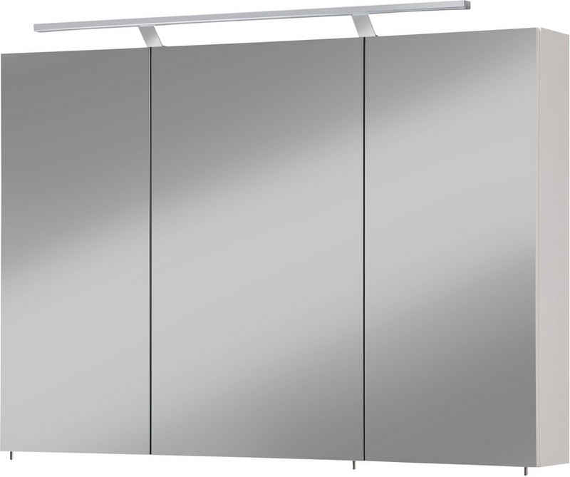 welltime Spiegelschrank Torino Breite 100 cm, 3-türig, LED-Beleuchtung, Schalter-/Steckdosenbox