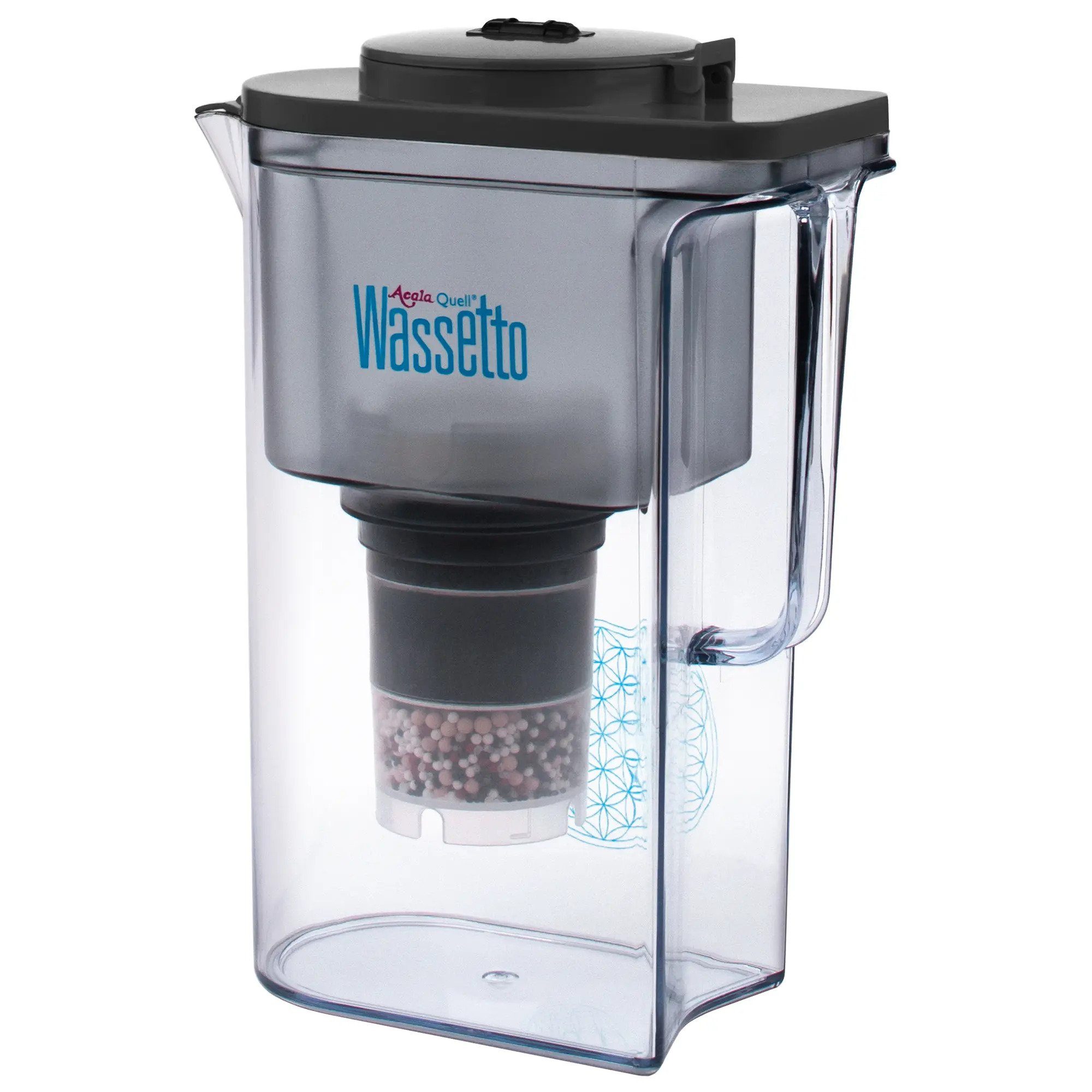 AcalaQuell Wasserfilter Kannenfilter Wassetto, inkl. 1x Mikroschwamm und 1x Filterkartusche