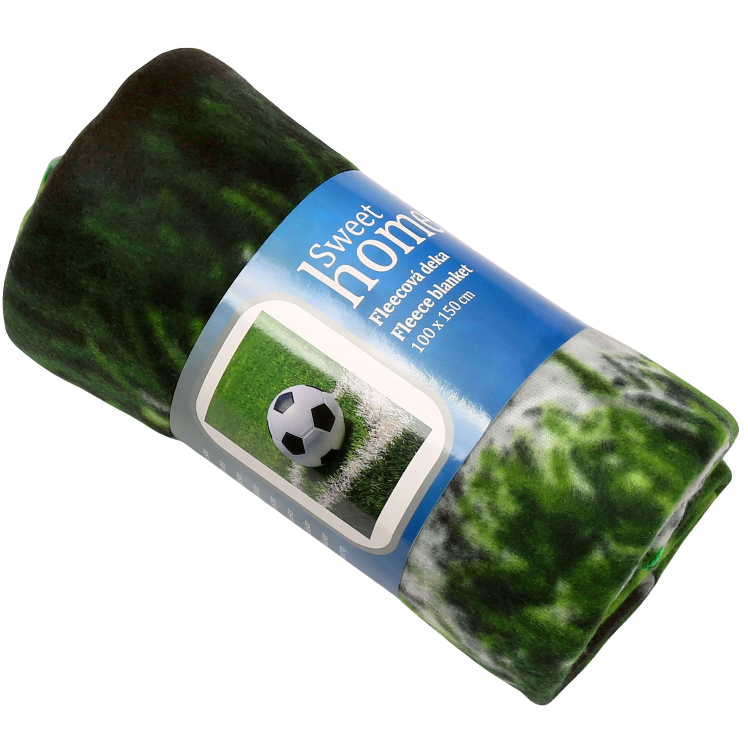 Kinderdecke Fußball Fleecedecke weich 100x150cm, Bettüberwurf für Kinder, Sarcia.eu