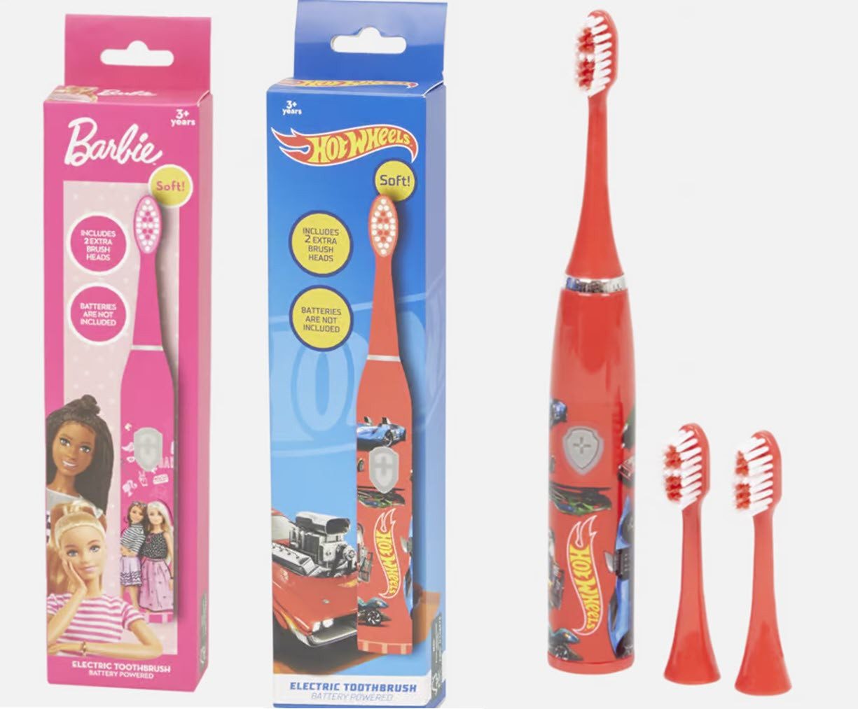 Elektrische Kinderzahnbürste Kinderzahnbürste Toothbrush Barbie oder Hot Wheels