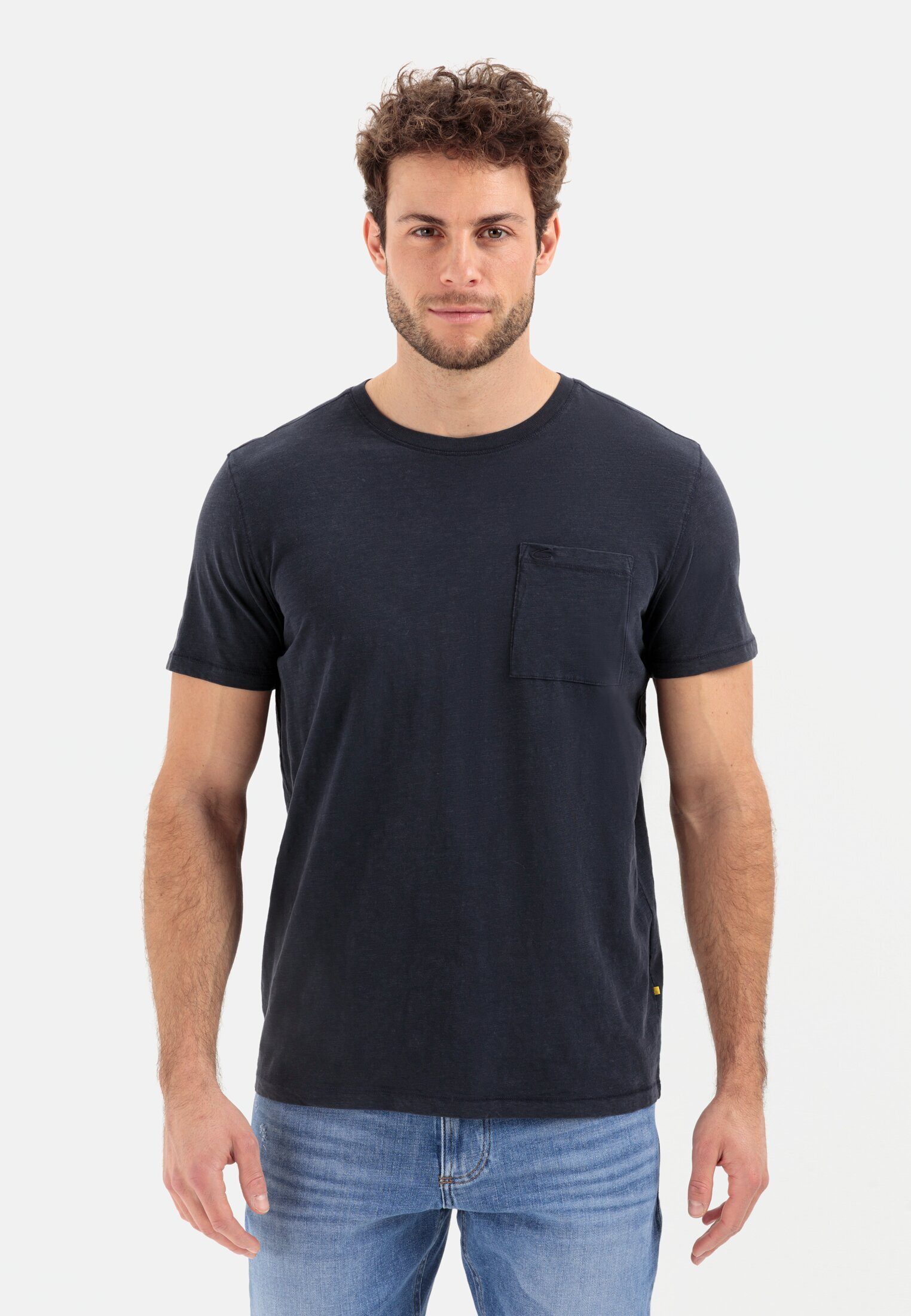 camel active T-Shirt aus Bio-Baumwolle Dunkelblau