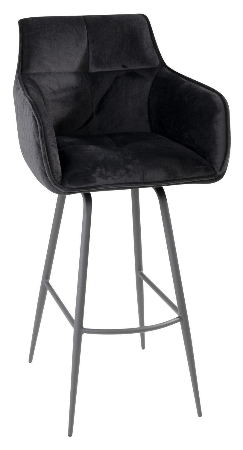 Home4You Barhocker, Schwarz, Samt, Metallgestell, 360 günstig online kaufen