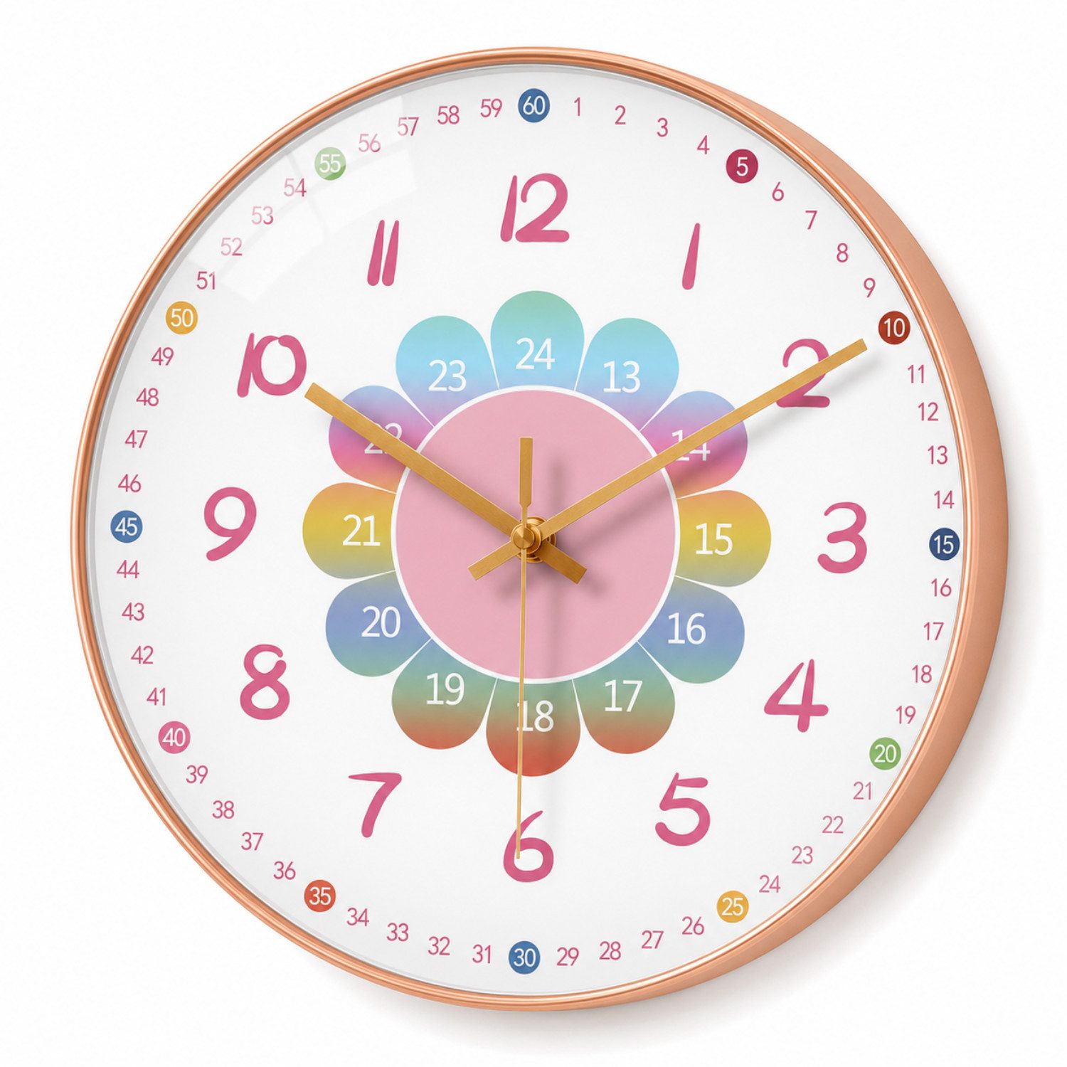 Luckice Wanduhr Kinder Wanduhr Kinderzimmer Wanduhr leise und nicht tickend (ohne Ticken.20 cm Quartz geräuschlos Zimmer Jungen Mädchen 8 Zoll)