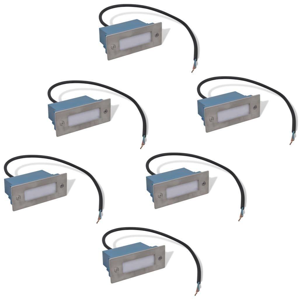 vidaXL Gartenleuchte LED Einbauleuchte Treppenleuchte 6 Stk 44x111x56 mm Gartenlampe Garten