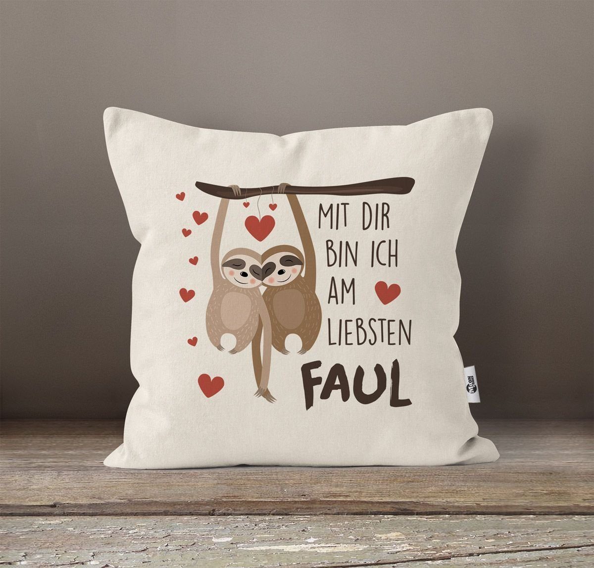 MoonWorks Dekokissen Kissen-Bezug Spruch Mit dir günstig online kaufen
