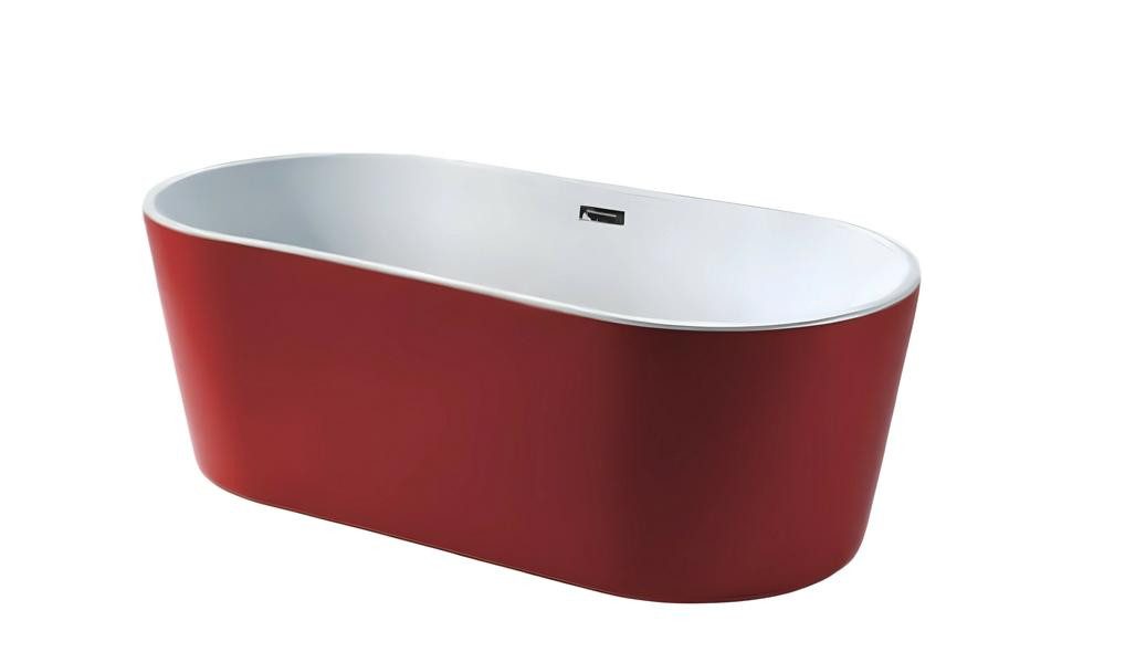 JVmoebel Badewanne Acryl Komfortwanne 180x82 cm in Rot – Luxus Pflegewanne, Made in Europe