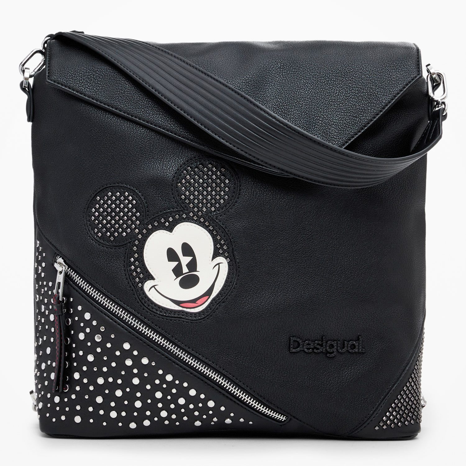 Desigual Umhängetasche Desigual Damen Rucksack/Tasche 2in1 Mickey Studstyle Jersey Black (1, 1-tlg., 1)