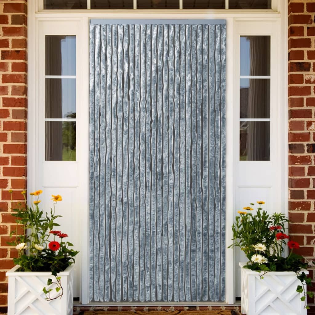 vidaXL Insektenschutz-Vorhang Insektenschutz-Vorhang Weiß und Grau 90x220 cm Chenille