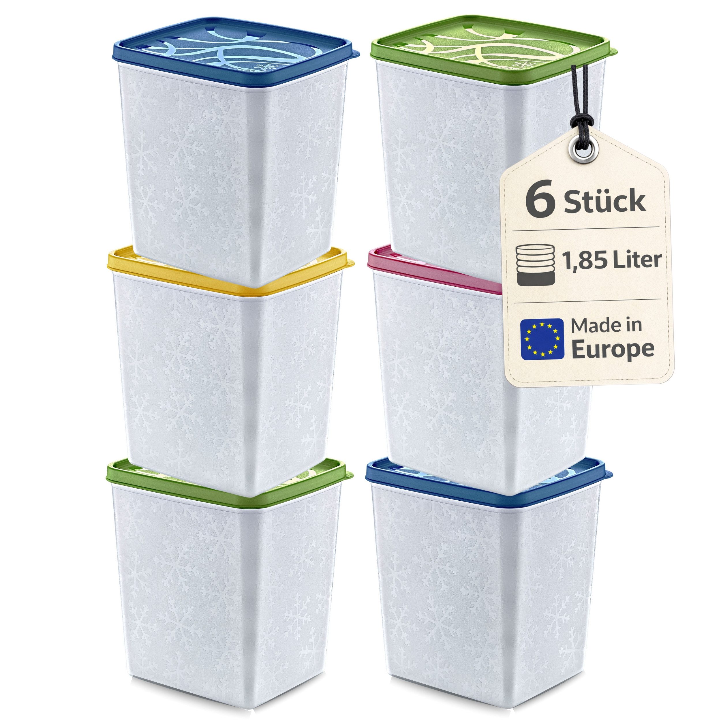 Annastore Vorratsdose Hochwertige Tiefkühldosen - Gefrierdosen - Tiefkühlboxen, von -20°C bis + 100°C - Gefrierboxen Luftdicht