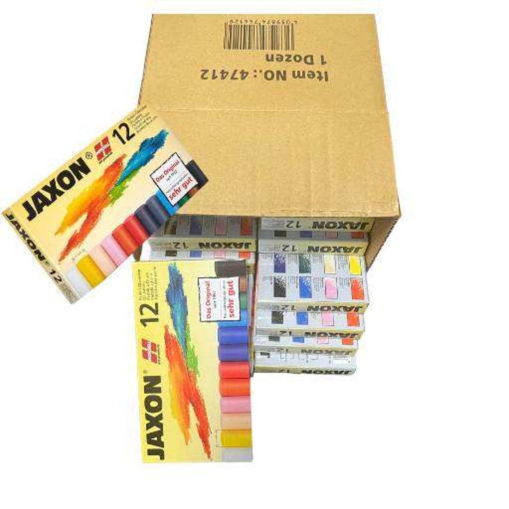 JAXON Pastellkreide JAXON Ölkreide farbsortiert 12 St., Verpackt in einem Karton-Etui für einfache Aufbewahrung und Schutz.