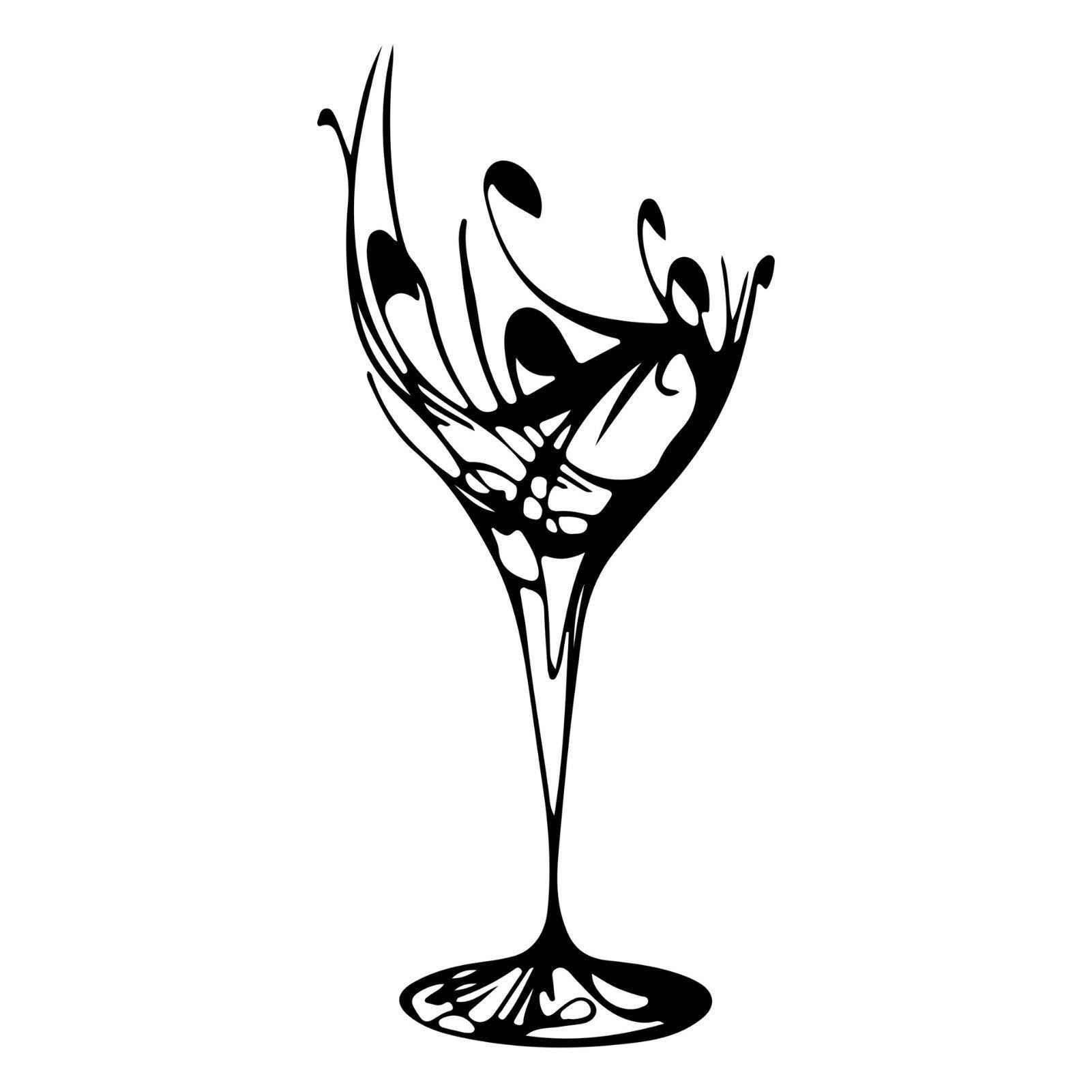 Jumpeak Wanddekoobjekt Weinglas Metall Wanddekor, Cocktail, Küche Wanddekor, Abstrakte Deko, Metall, 4 Farben, 5 Maße, Künstlerische Linien, Rausch,Spritzer – Bild 2 von 5