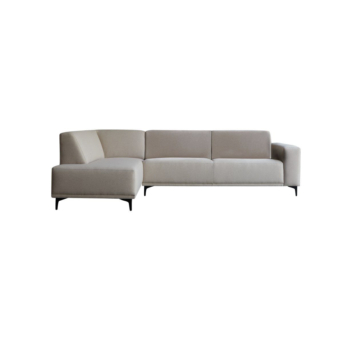 Tikamoon Sofa Sofa Lars mit Ecke links und ecrufarbenem Stoffbezug 295 x 185 cm,5-S