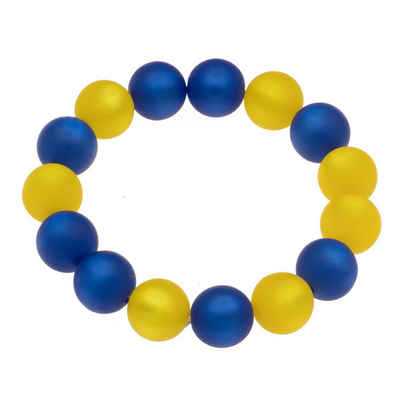 Bella Carina Armband Ukraine blau gelb, Polaris Perlen Armband 14 mm Perlen, blau gelb in der Farbe der Ukraine Flagge