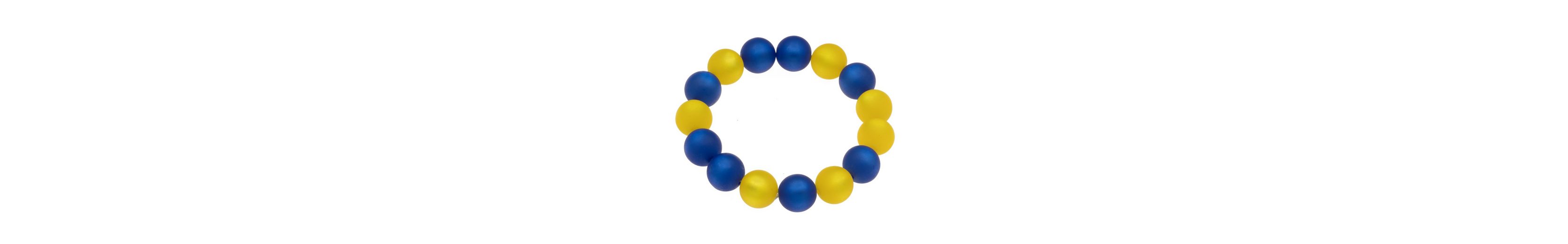 Bella Carina Armband »Ukraine blau gelb, Polaris Perlen Armband 14 mm