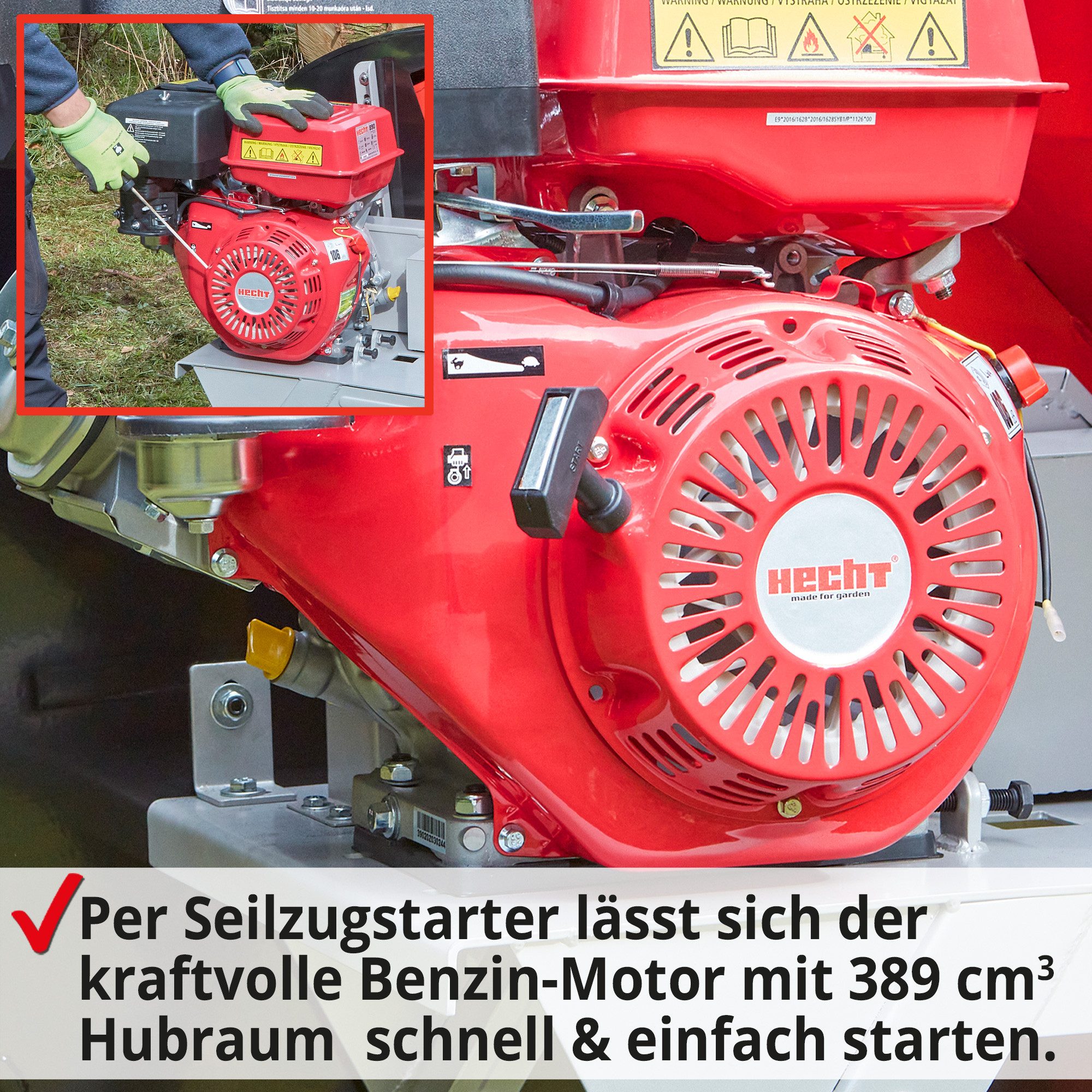 Hecht Wippkreissäge 890 für Brennholz mit Ø 700 mm HM Sägeblatt, Stämme bis zu 1,28 m - Längenaschlag