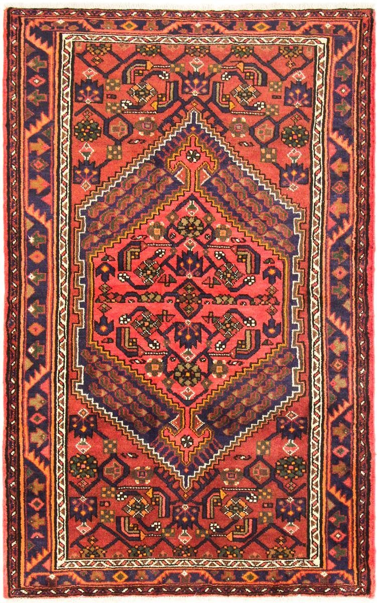 Orientteppich Hamadan 127x202 Handgeknüpfter Orientteppich / Perserteppich, Nain Trading, rechteckig, Höhe: 8 mm
