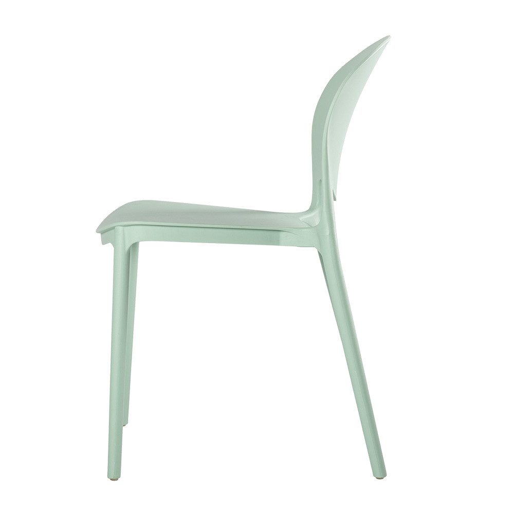 Lüllmann Besucherstuhl Designstuhl aus Polypropylen, Farbe salbei (1, 1 St), Designerstuhl aus Kunststoff, robust, pflegeleicht
