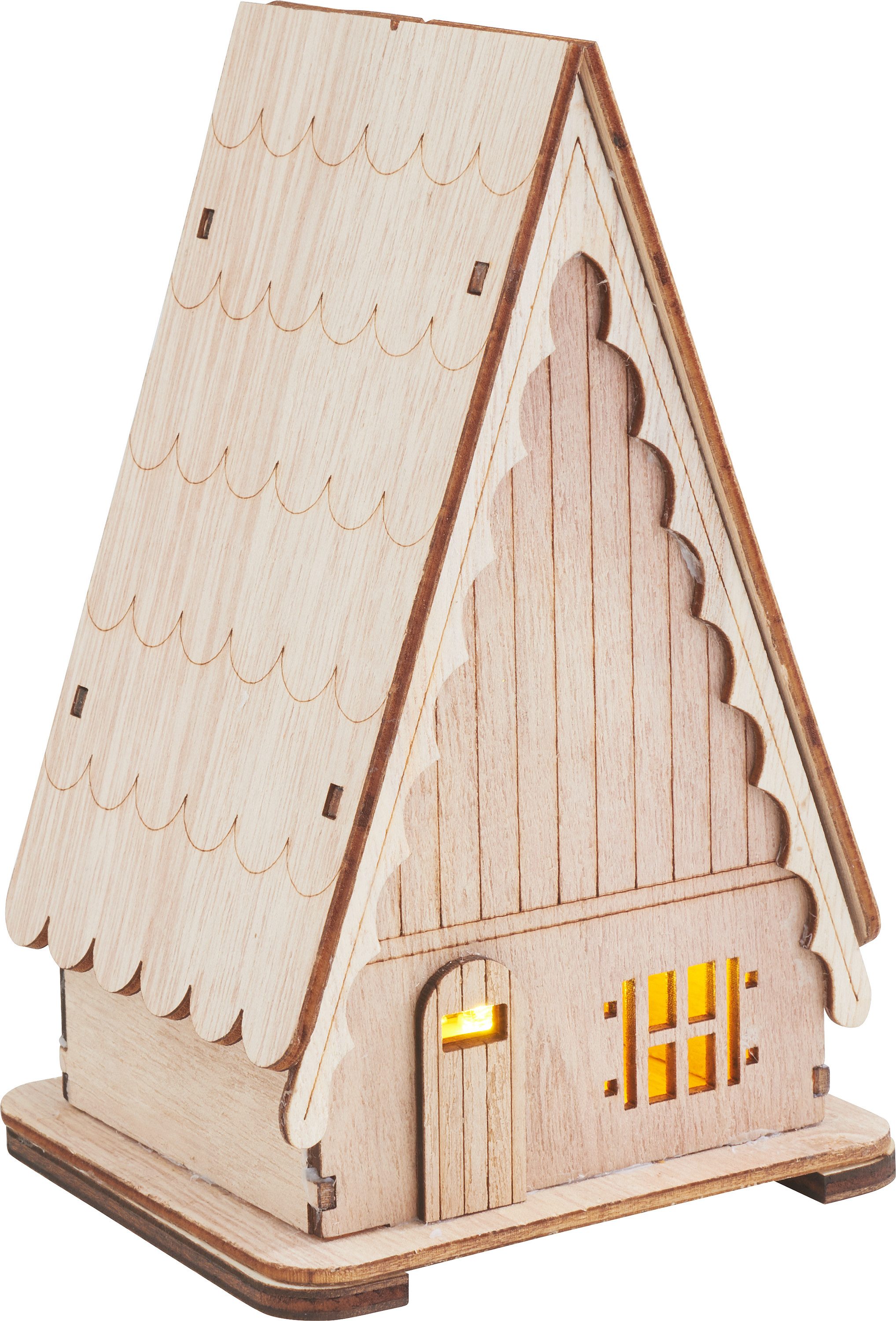 VBS Dekoobjekt Holzbausatz Dachhaus, 13 Teile