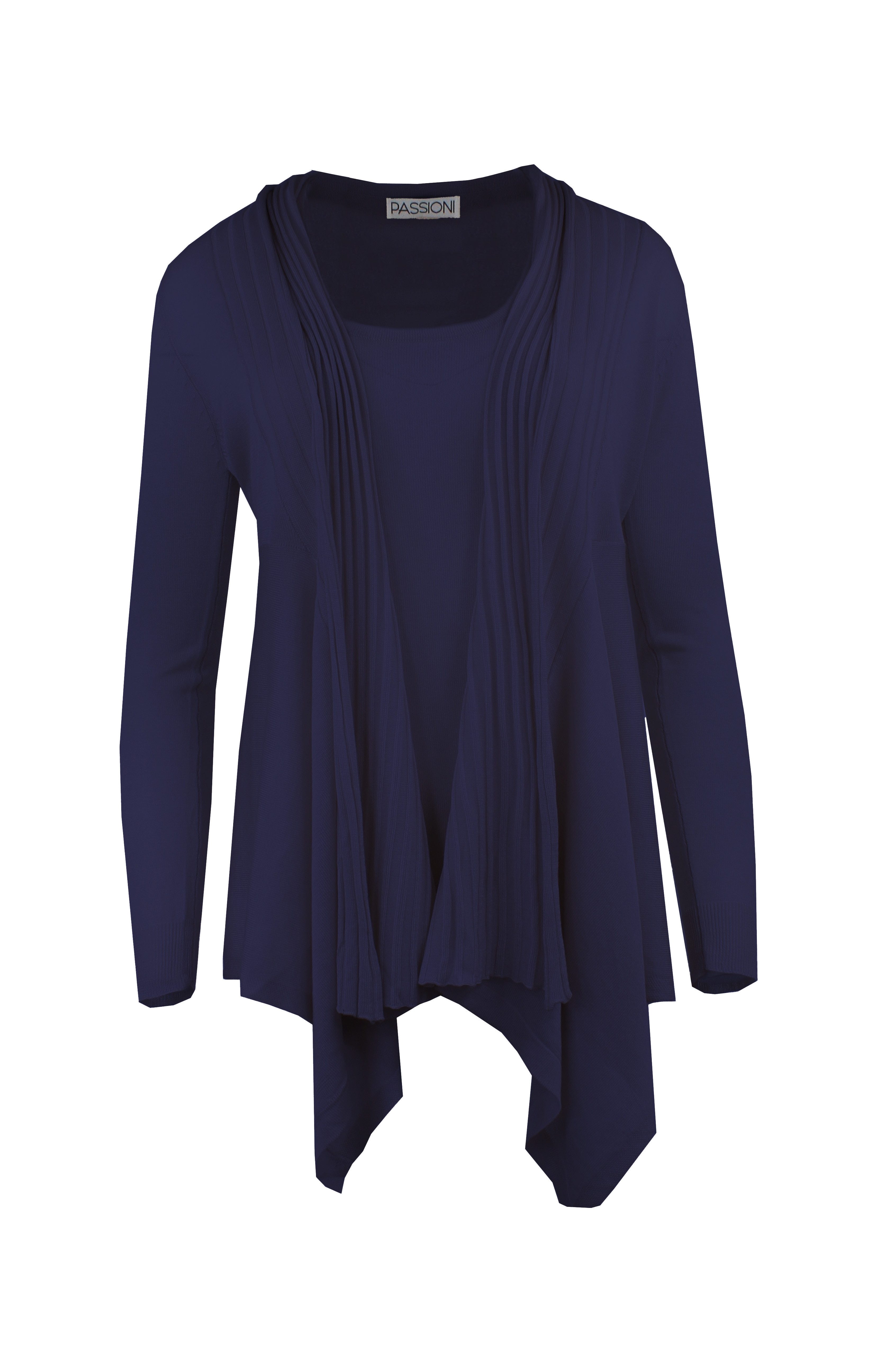 Passioni Cardigan Twinset mit Wasserfall-Cardigan – Bild 3 von 4