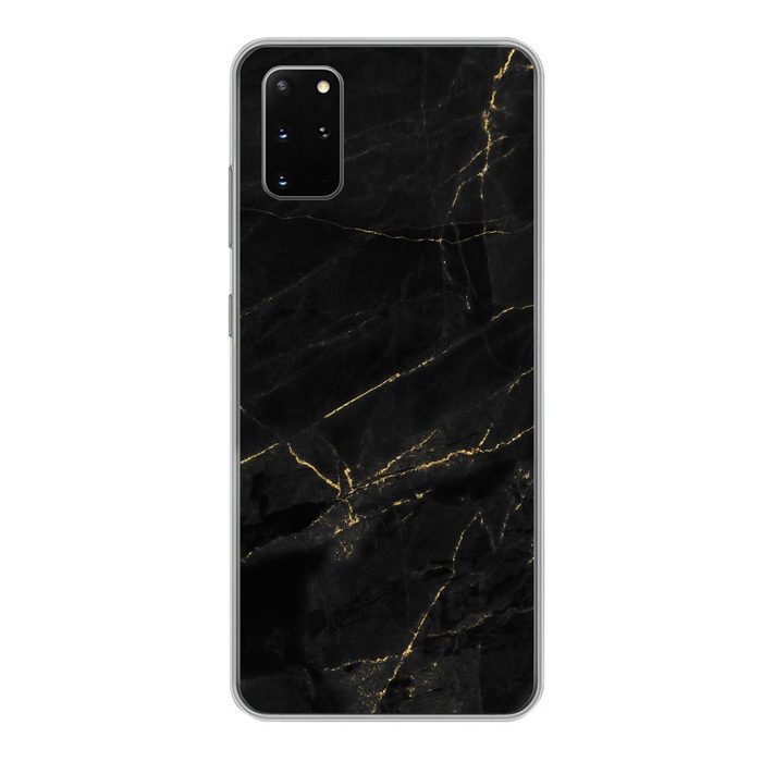MuchoWow Handyhülle Marmor - Schwarz - Gold - Chic - Marmoroptik - Design Phone Case Handyhülle Samsung Galaxy S20 Plus Silikon Schutzhülle