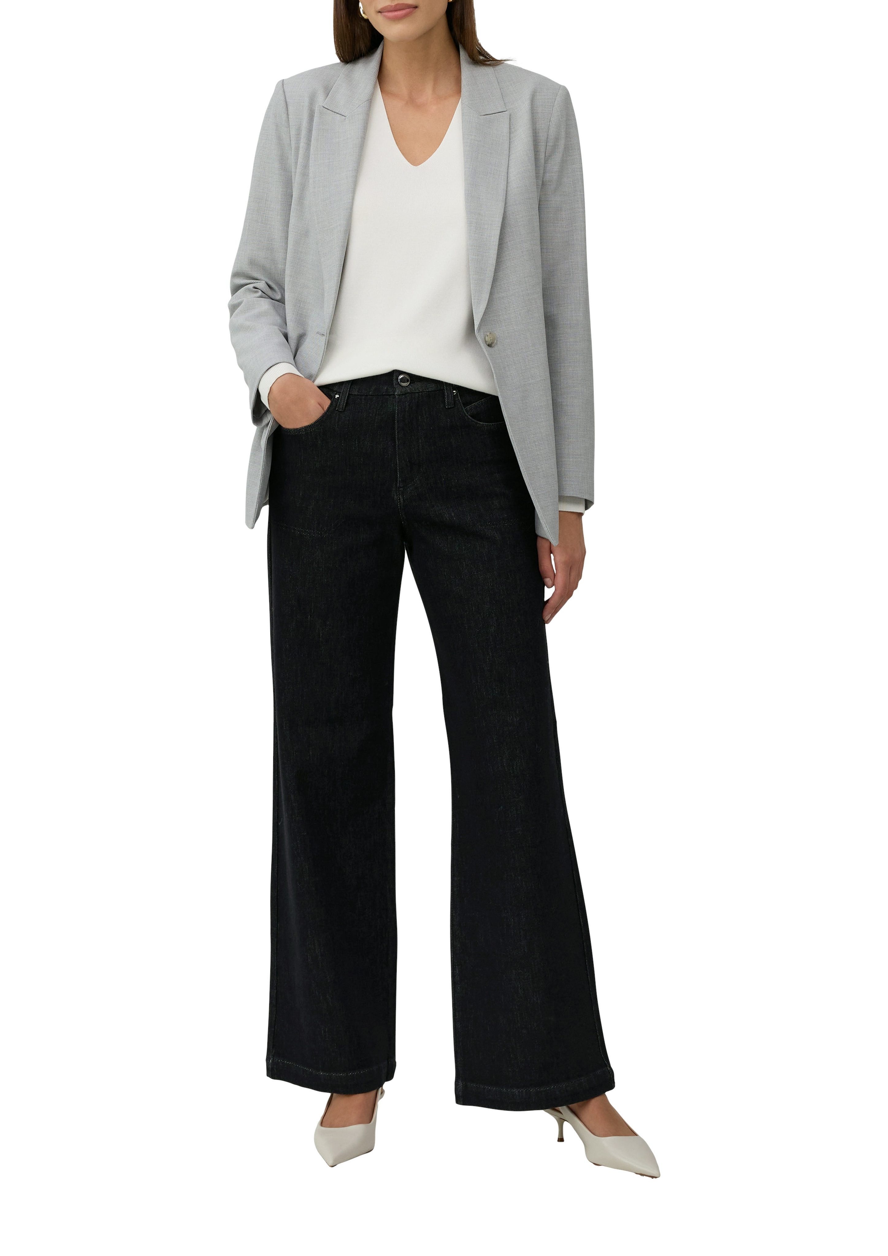 s.Oliver BLACK LABEL Strickpullover mit semitransparenten Ärmeln günstig online kaufen