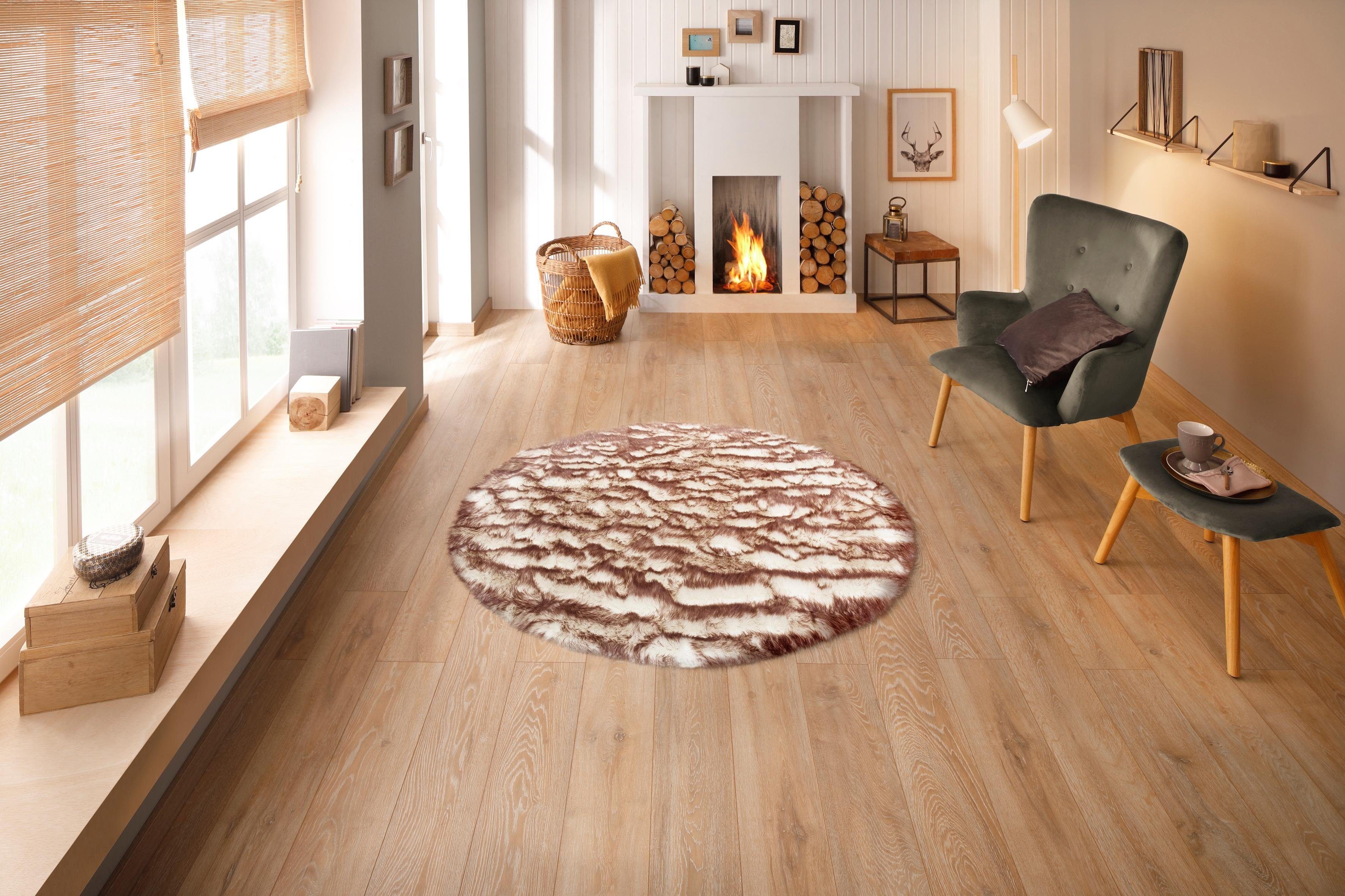 my home Fellteppich Sammo, rund, Höhe: günstig online kaufen
