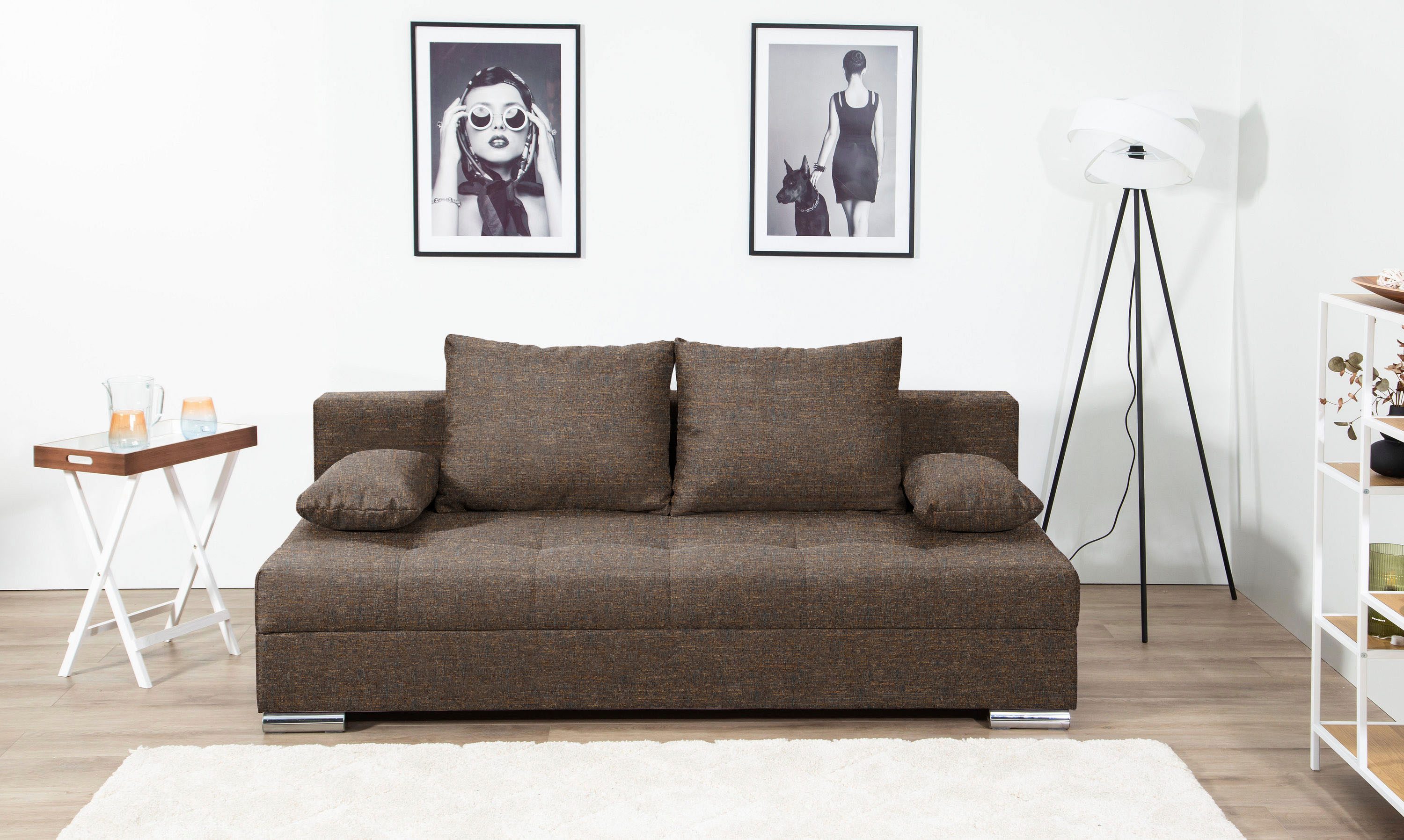COLLECTION AB Schlafsofa Tania, B: 194 cm, Liegefl. 140x194 cm, Federkern, Schlafcouch mit Gästebett inklusive Rückenkissen