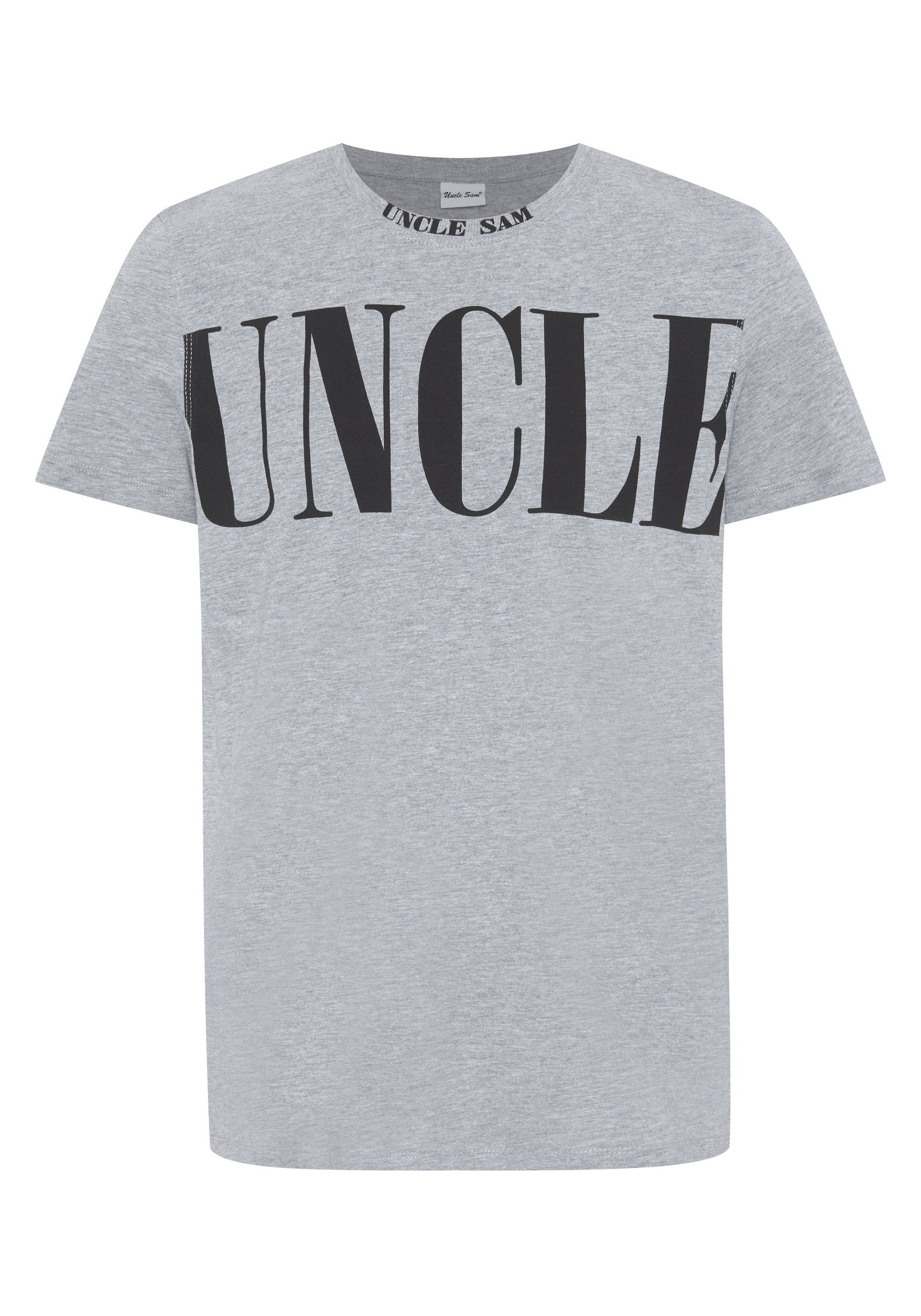 Uncle Sam Print-Shirt mit Logo Print 17-4402M Neutral Gray Melange