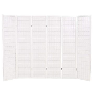 vidaXL Raumteiler 6-tlg Raumteiler Japanischer Stil Klappbar 240 x 170 cm Weiß